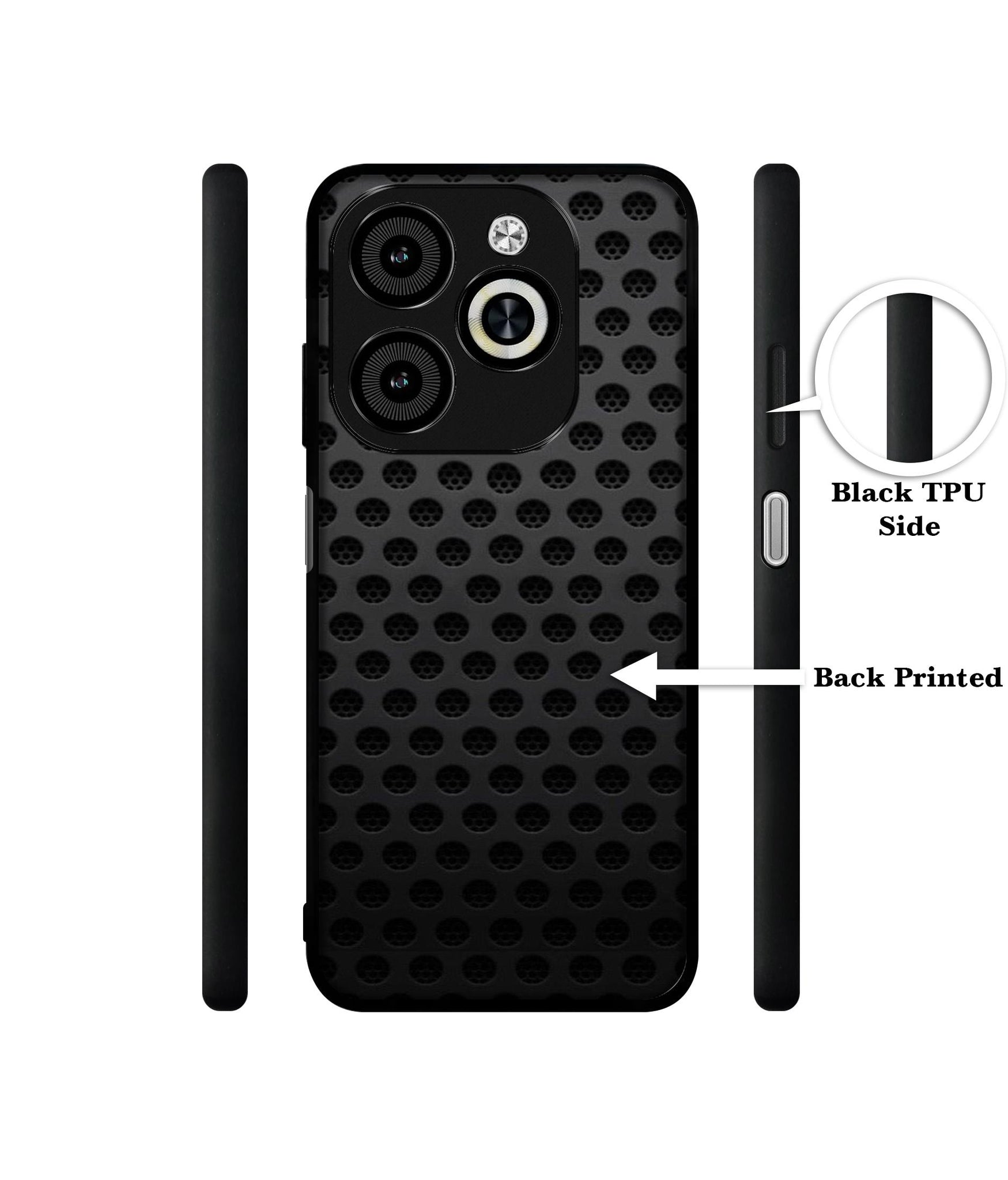 Black Circle Designer 2D Printed Back Case Cover for Infinix Smart 8 / Smart 8 HD / Spark 20 / 20C / Itel P55 4G