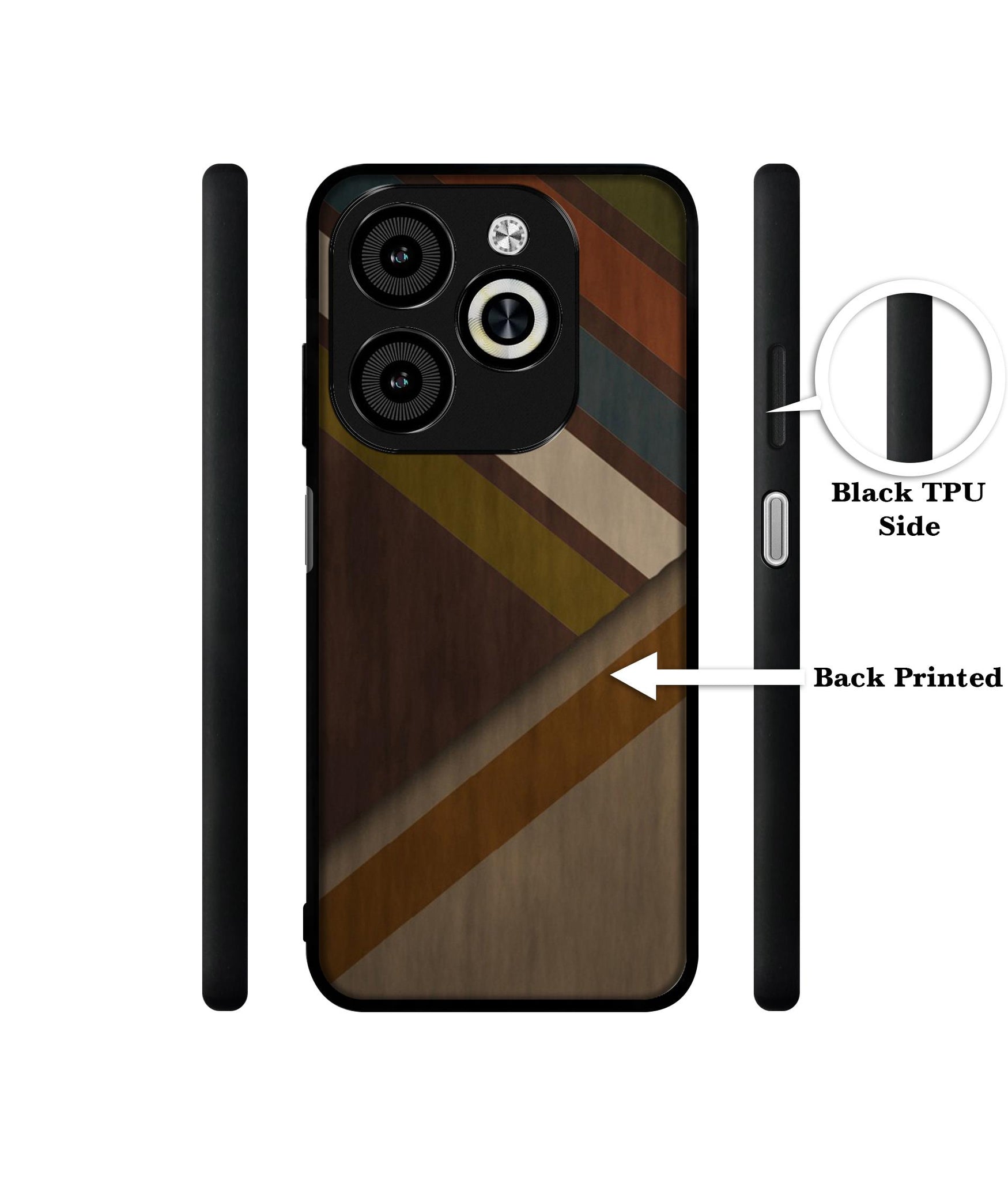 Colorful Wooden Pattern Designer 2D Printed Back Case Cover for Infinix Smart 8 / Smart 8 HD / Spark 20 / 20C / Itel P55 4G