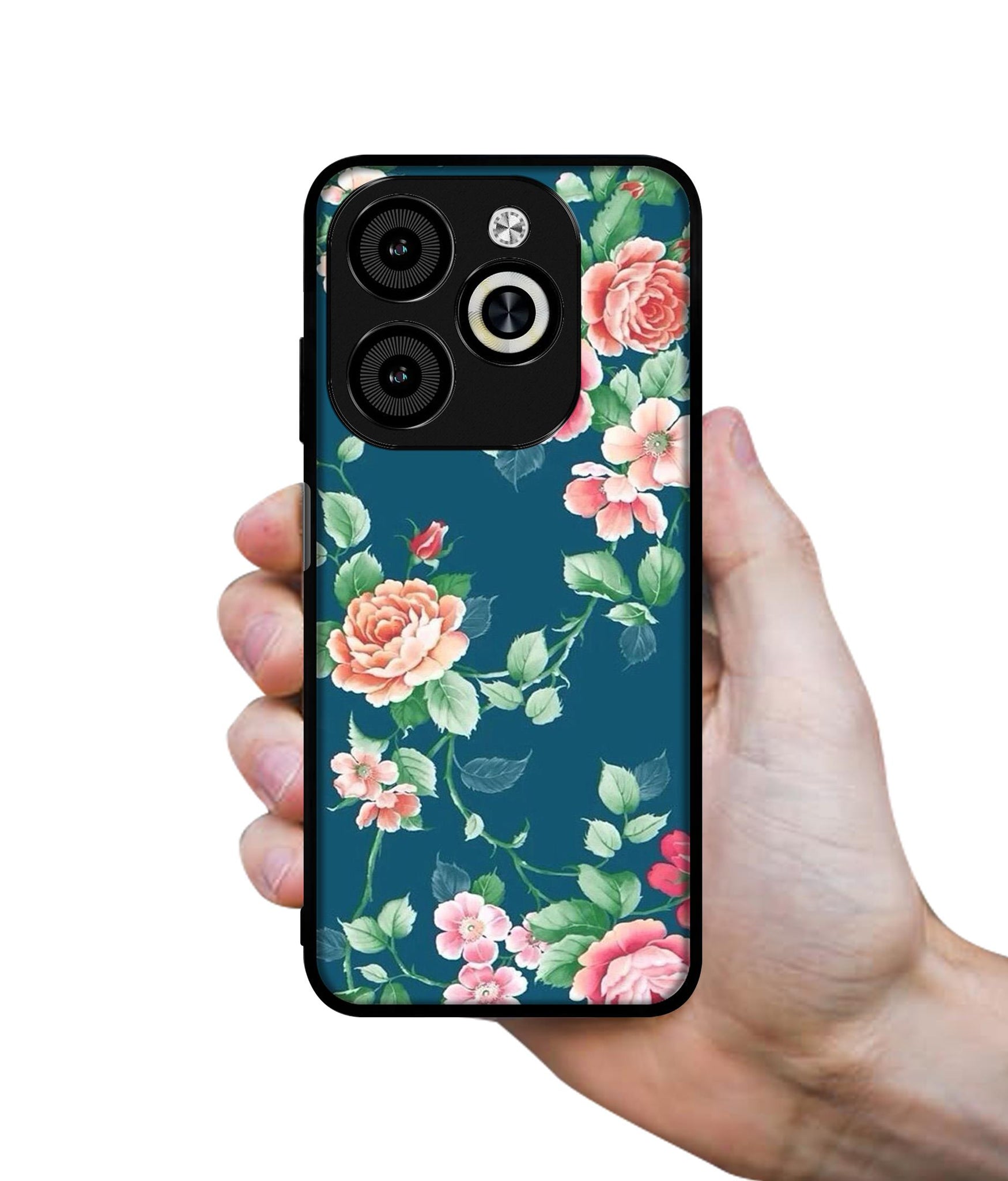 Vintage Floral Designer 2D Printed Back Case Cover for Infinix Smart 8 / Smart 8 HD / Spark 20 / 20C / Itel P55 4G