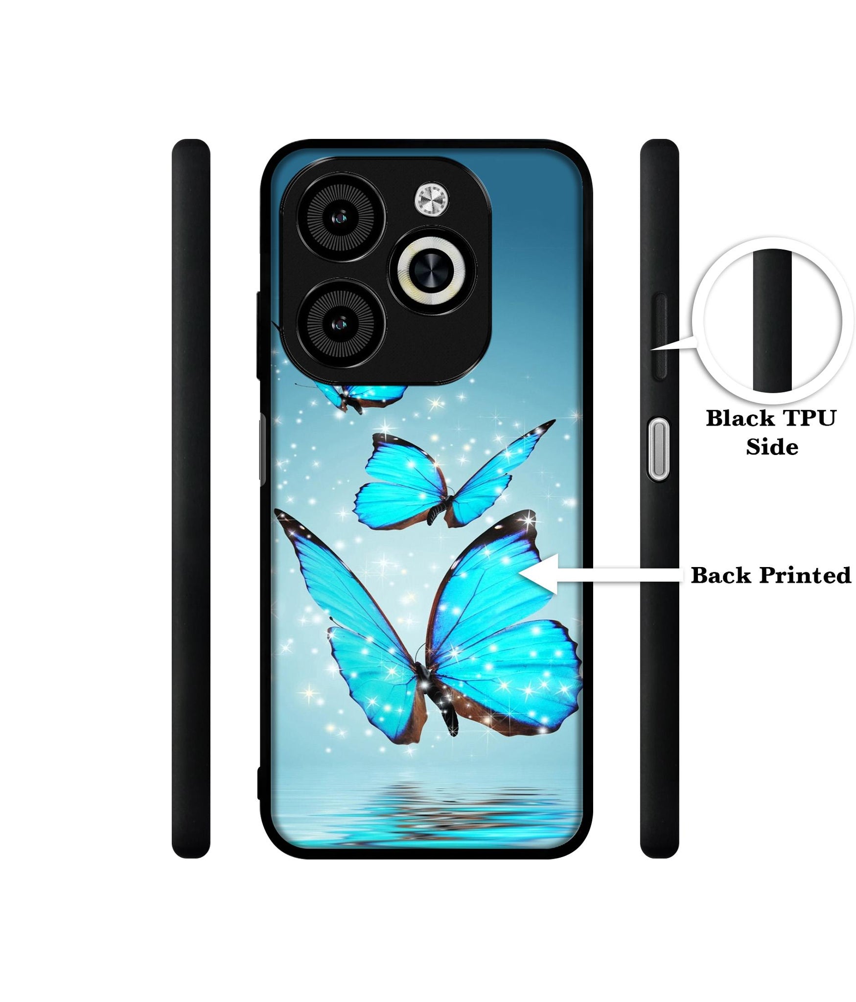 Flying Butterflies Designer 2D Printed Back Case Cover for Infinix Smart 8 / Smart 8 HD / Spark 20 / 20C / Itel P55 4G
