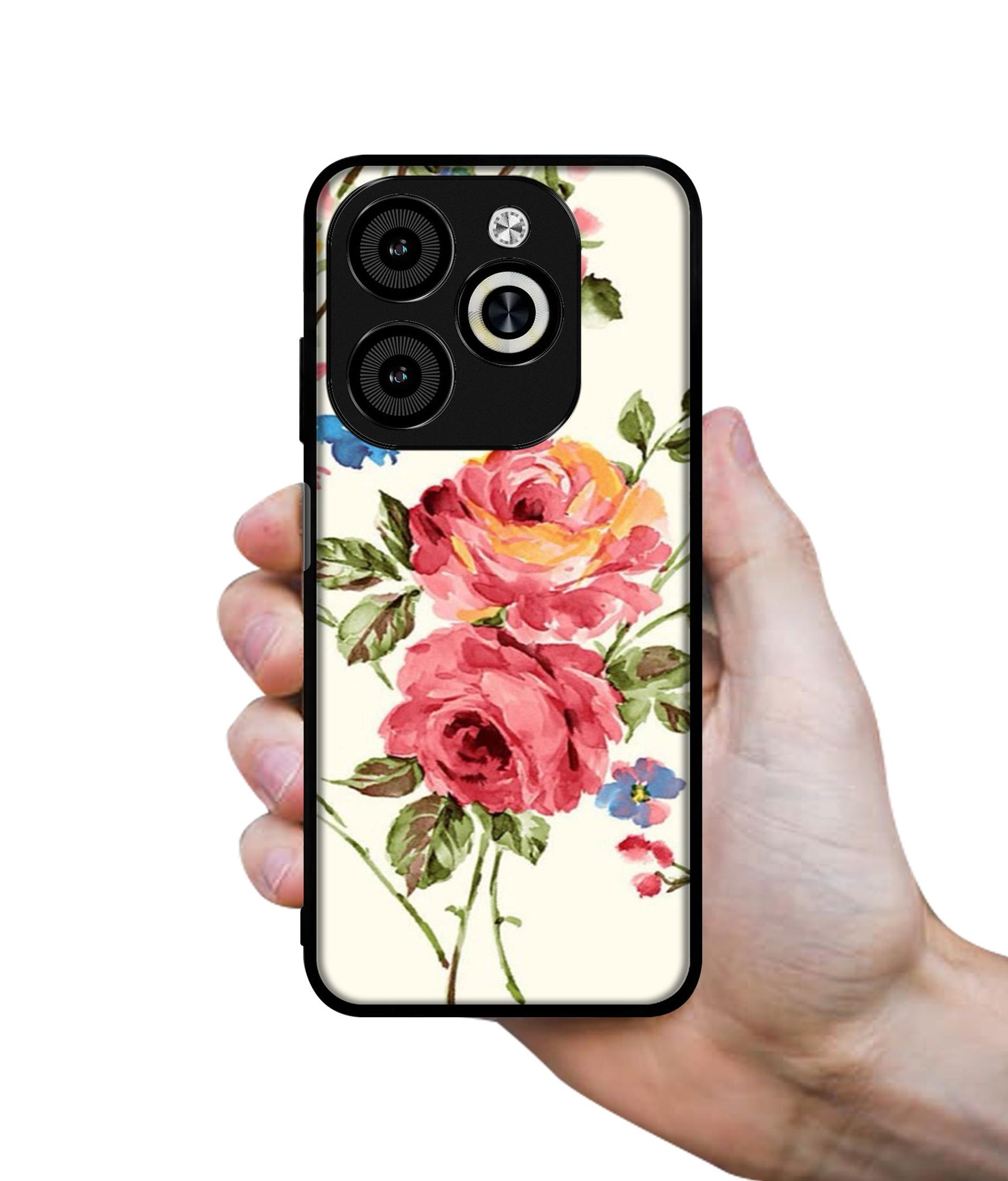 Vintage Painting Flower Designer 2D Printed Back Case Cover for Infinix Smart 8 / Smart 8 HD / Spark 20 / 20C / Itel P55 4G
