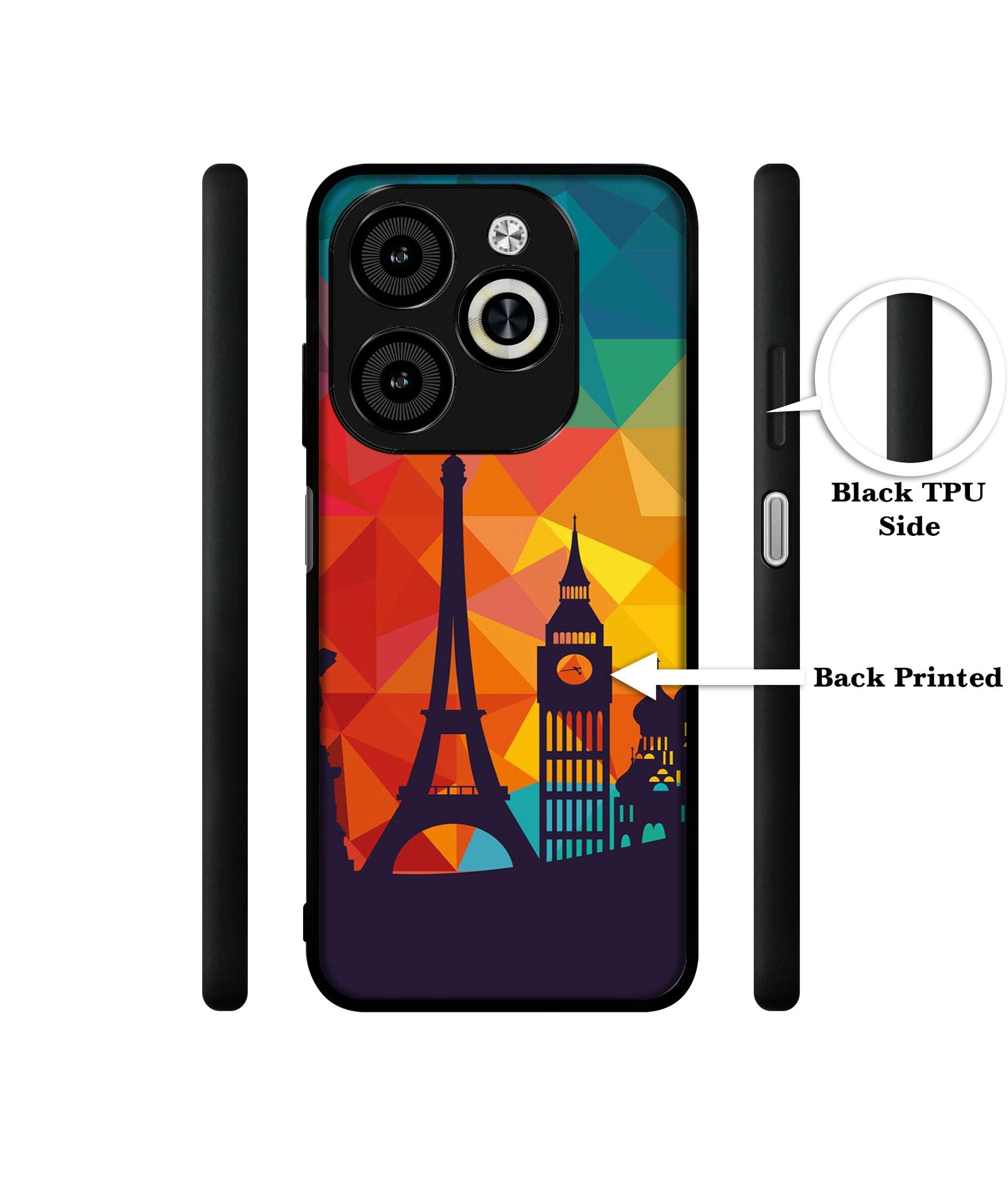 Colored Paris Designer 2D Printed Back Case Cover for Infinix Smart 8 / Smart 8 HD / Spark 20 / 20C / Itel P55 4G