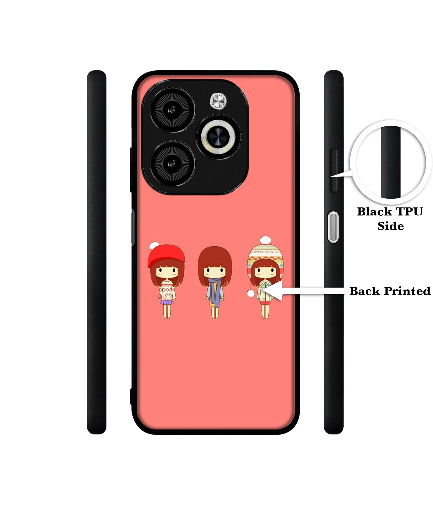 Cute Girls Designer 2D Printed Back Case Cover for Infinix Smart 8 / Smart 8 HD / Spark 20 / 20C / Itel P55 4G