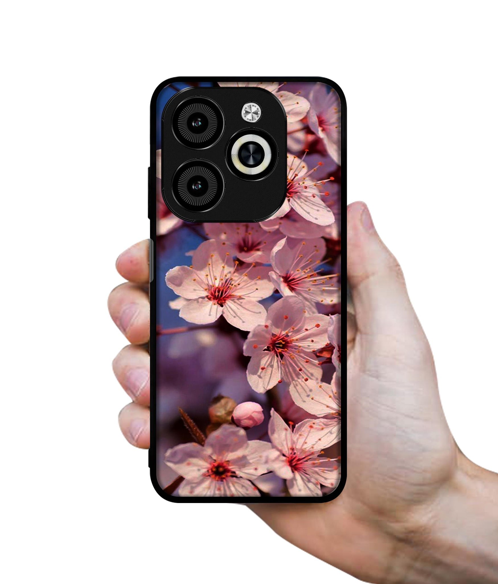 Pink Flowers Pattern Designer 2D Printed Back Case Cover for Infinix Smart 8 / Smart 8 HD / Spark 20 / 20C / Itel P55 4G
