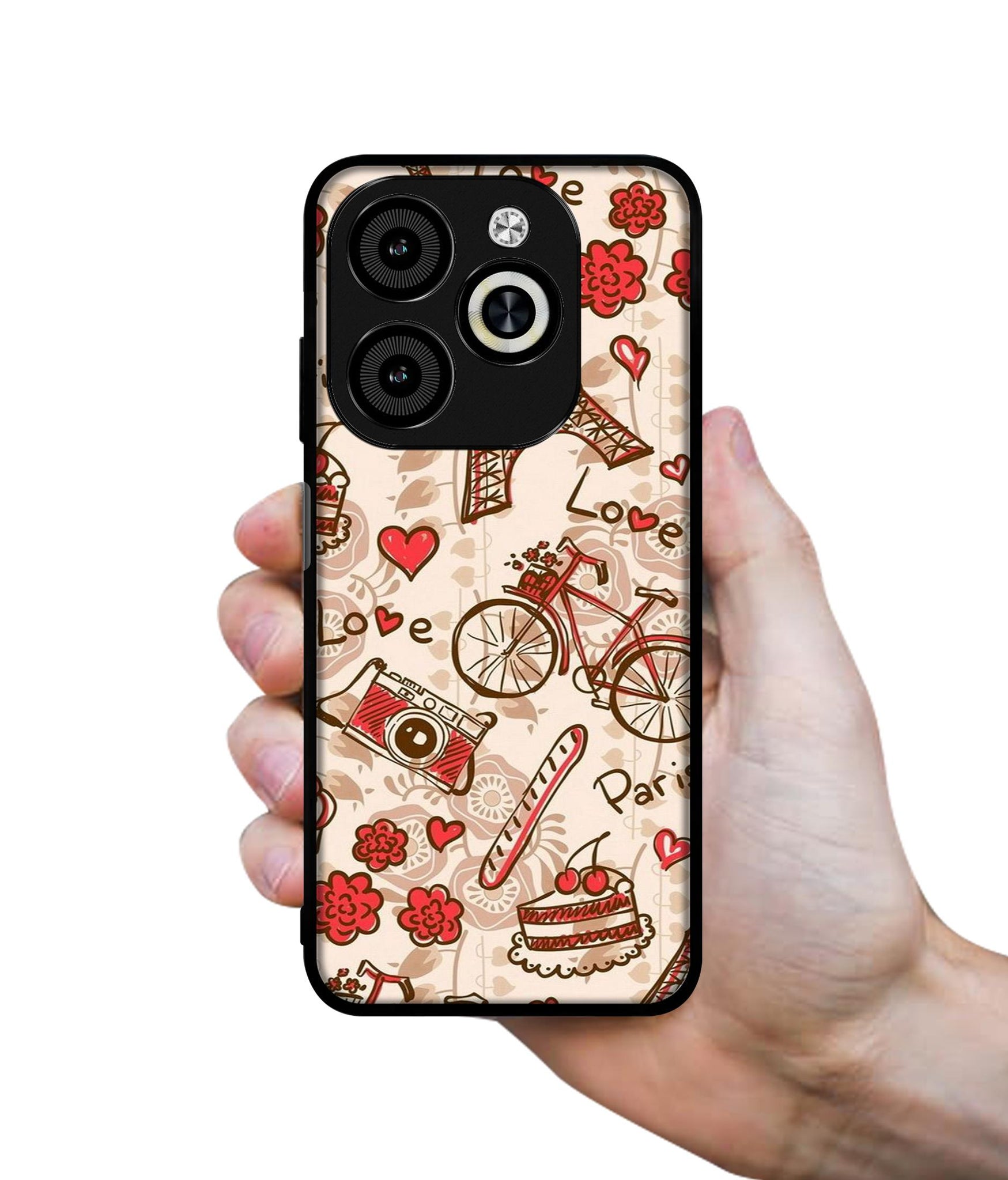 Vintage Paris Designer 2D Printed Back Case Cover for Infinix Smart 8 / Smart 8 HD / Spark 20 / 20C / Itel P55 4G