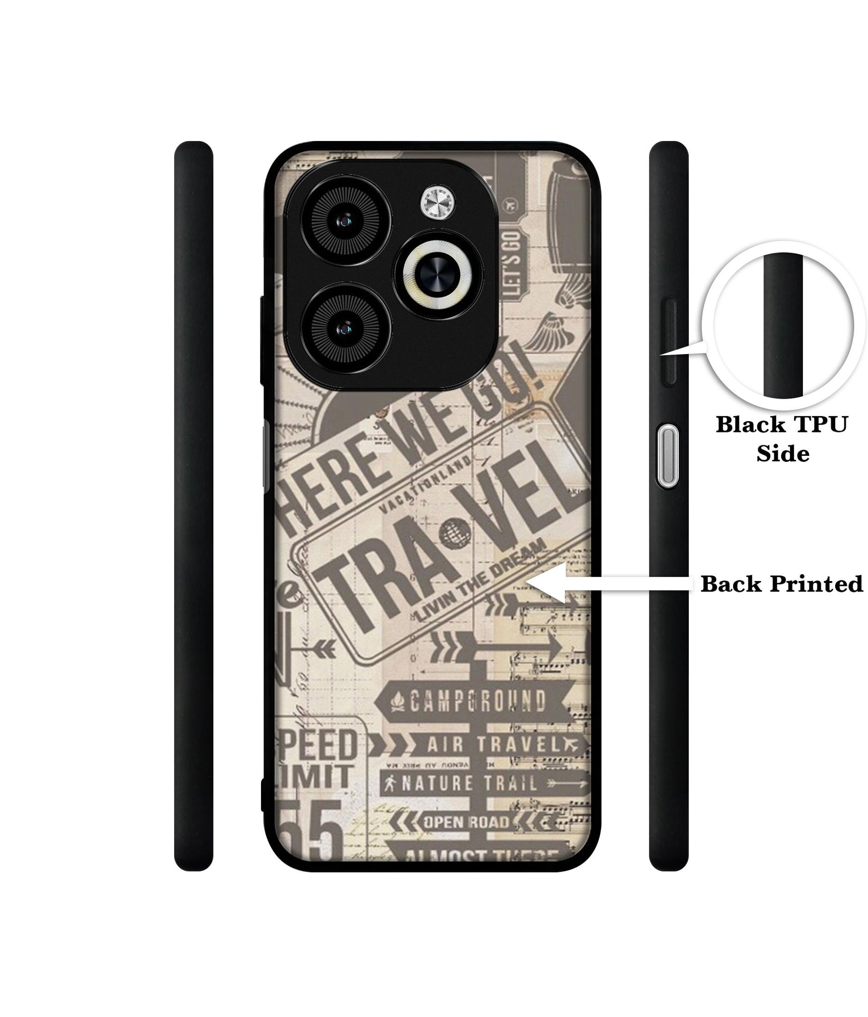 Travel Designer 2D Printed Back Case Cover for Infinix Smart 8 / Smart 8 HD / Spark 20 / 20C / Itel P55 4G