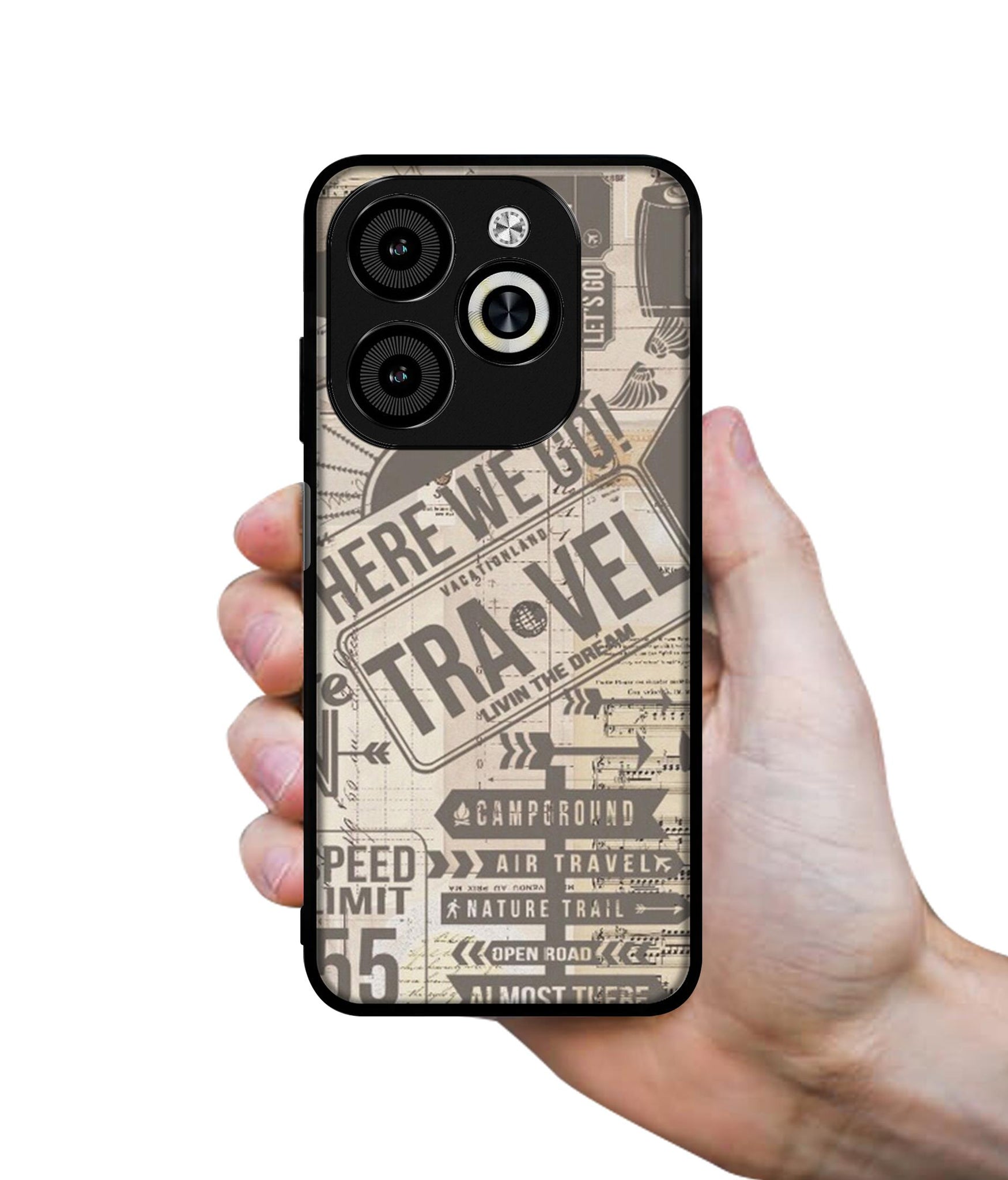 Travel Designer 2D Printed Back Case Cover for Infinix Smart 8 / Smart 8 HD / Spark 20 / 20C / Itel P55 4G