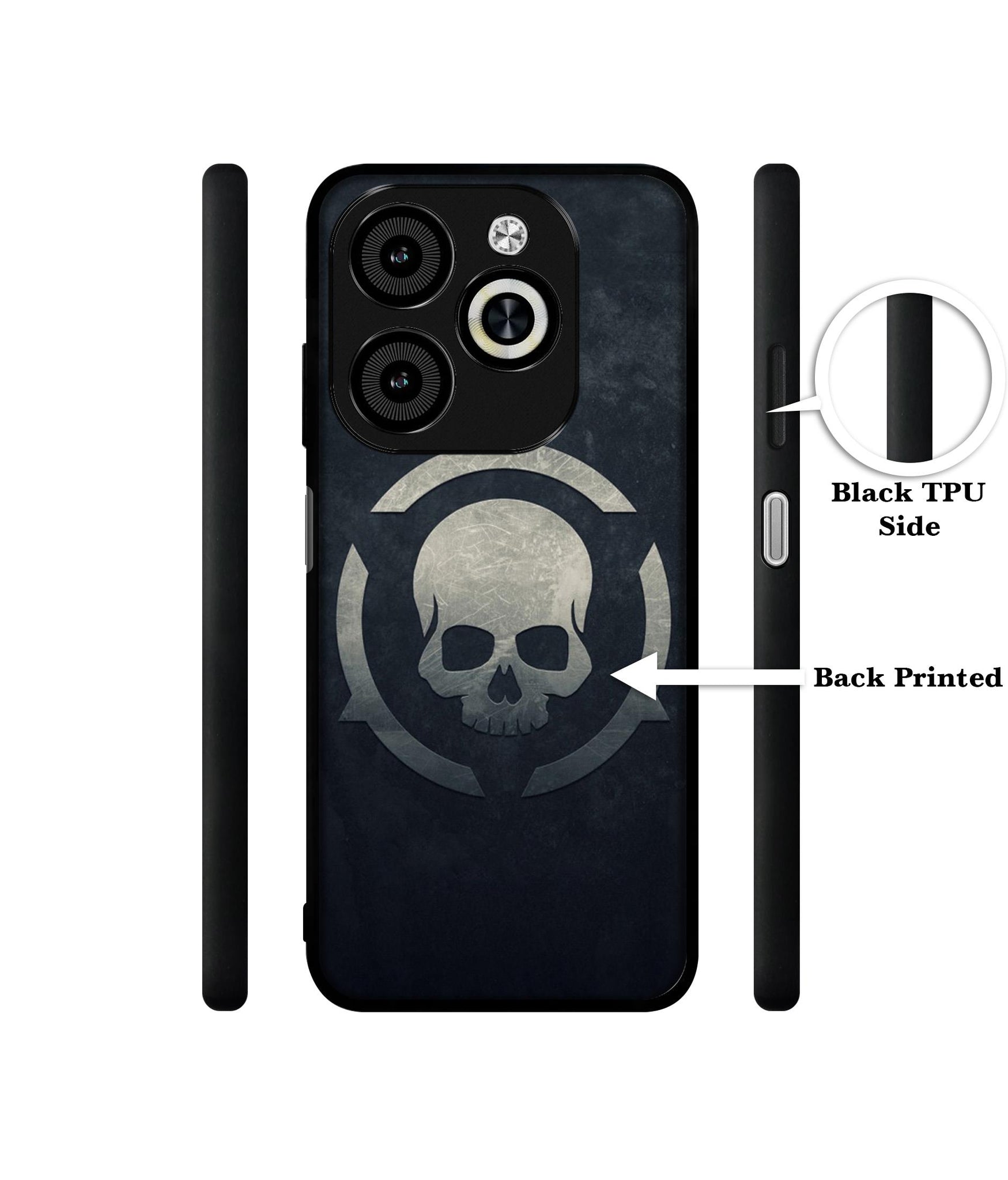 Skull Pattern Print Designer 2D Printed Back Case Cover for Infinix Smart 8 / Smart 8 HD / Spark 20 / 20C / Itel P55 4G