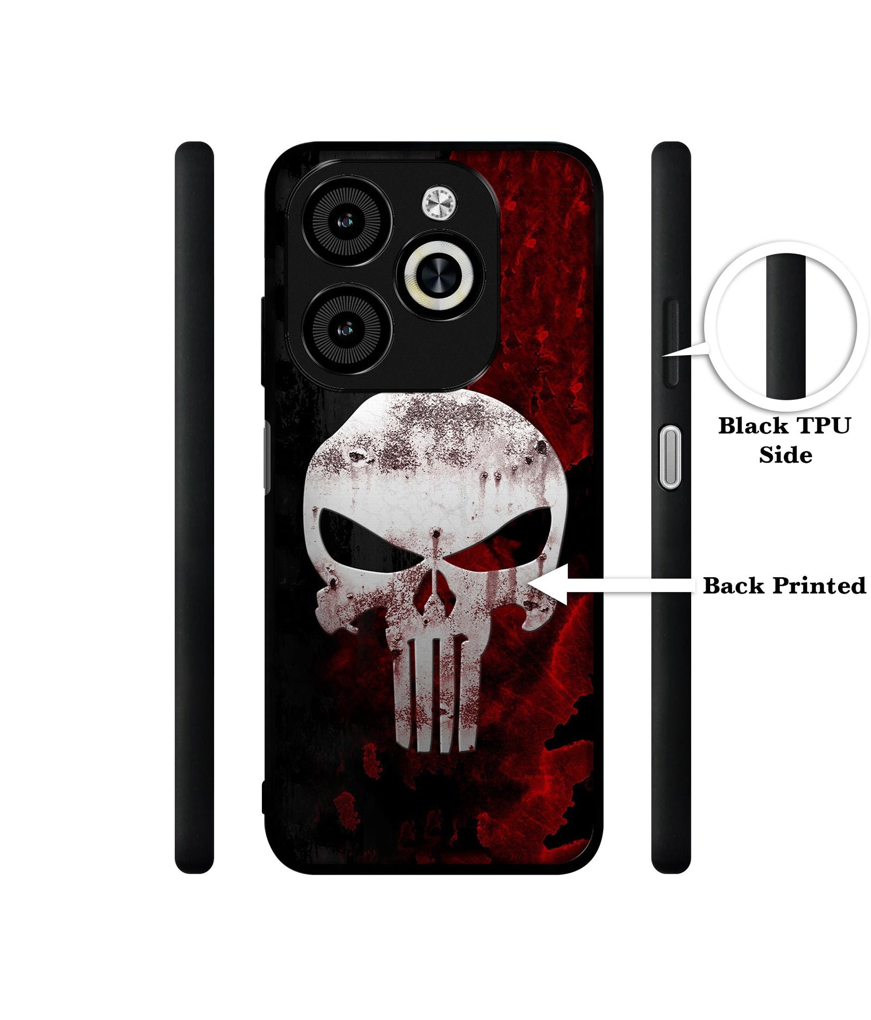 Punisher Skull Designer 2D Printed Back Case Cover for Infinix Smart 8 / Smart 8 HD / Spark 20 / 20C / Itel P55 4G