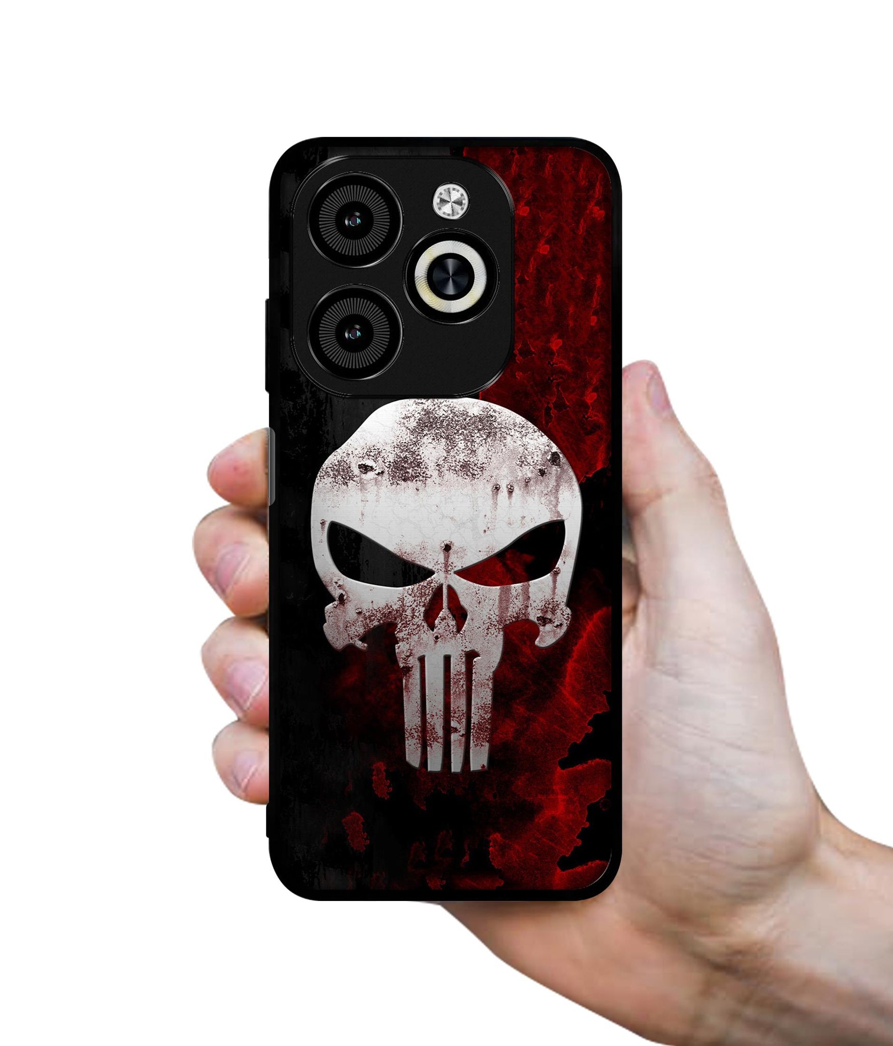 Punisher Skull Designer 2D Printed Back Case Cover for Infinix Smart 8 / Smart 8 HD / Spark 20 / 20C / Itel P55 4G