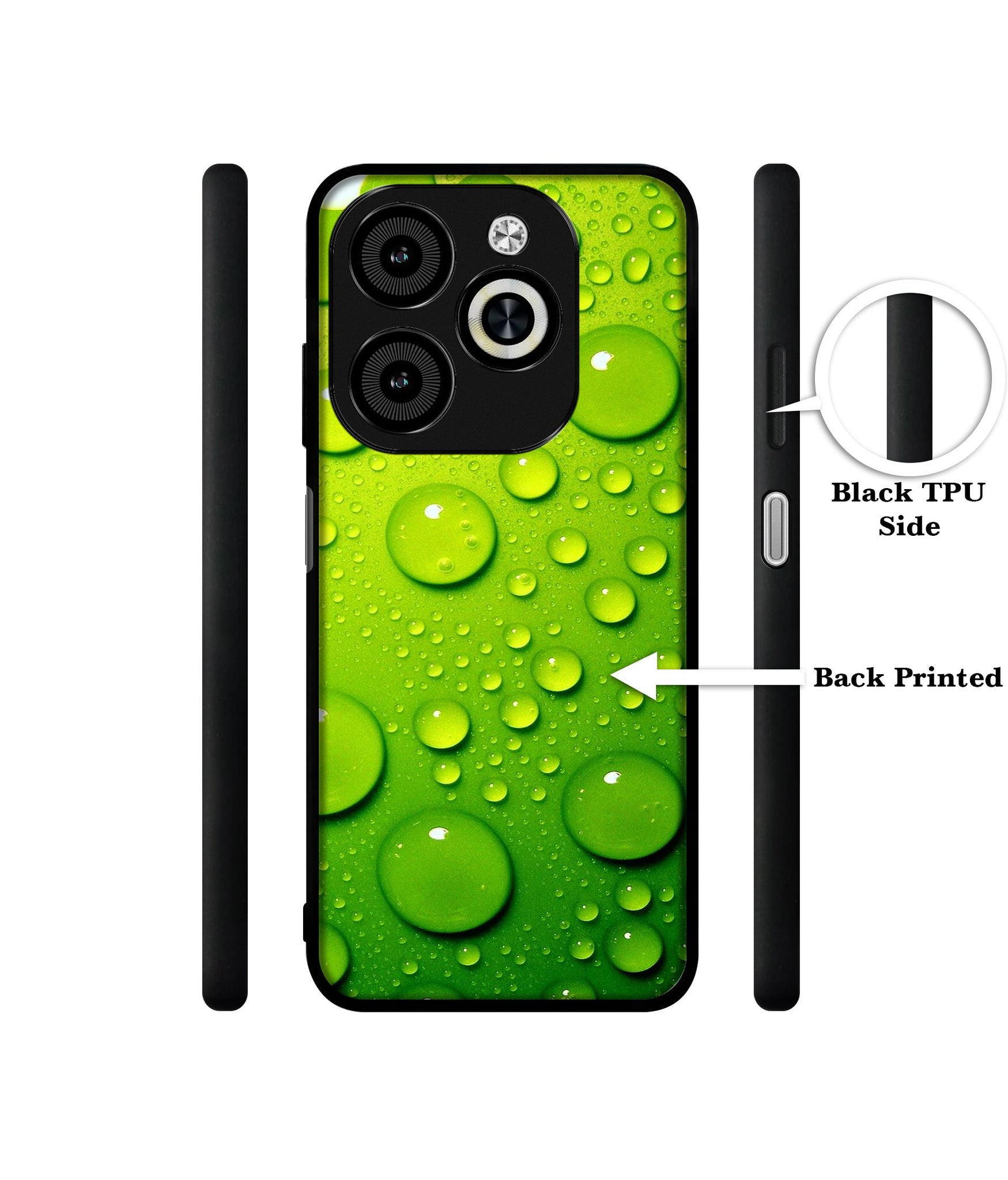 Green Bubbles Designer 2D Printed Back Case Cover for Infinix Smart 8 / Smart 8 HD / Spark 20 / 20C / Itel P55 4G
