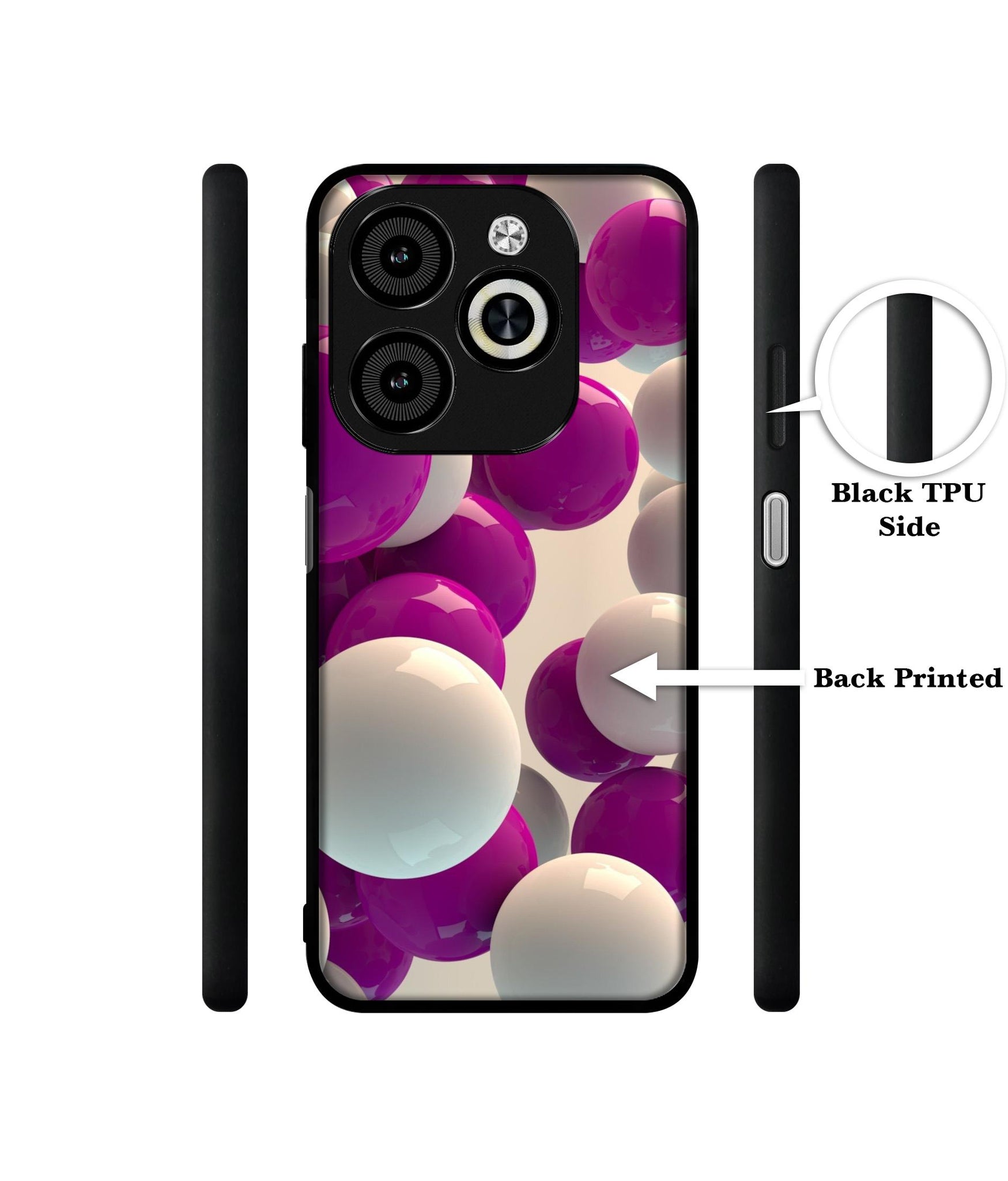 3D Balloons Designer 2D Printed Back Case Cover for Infinix Smart 8 / Smart 8 HD / Spark 20 / 20C / Itel P55 4G