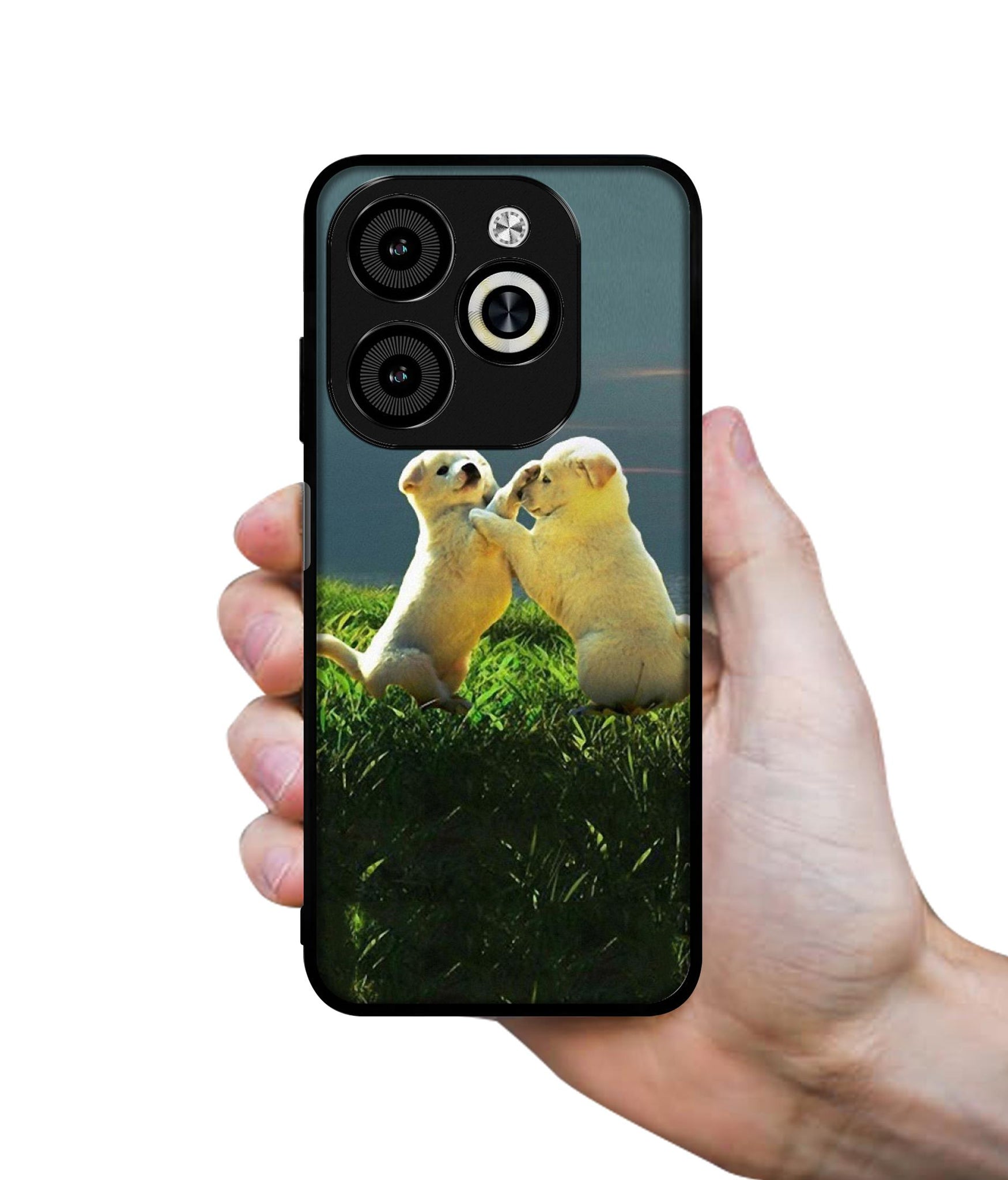 Puppy Couple Sunset Designer 2D Printed Back Case Cover for Infinix Smart 8 / Smart 8 HD / Spark 20 / 20C / Itel P55 4G