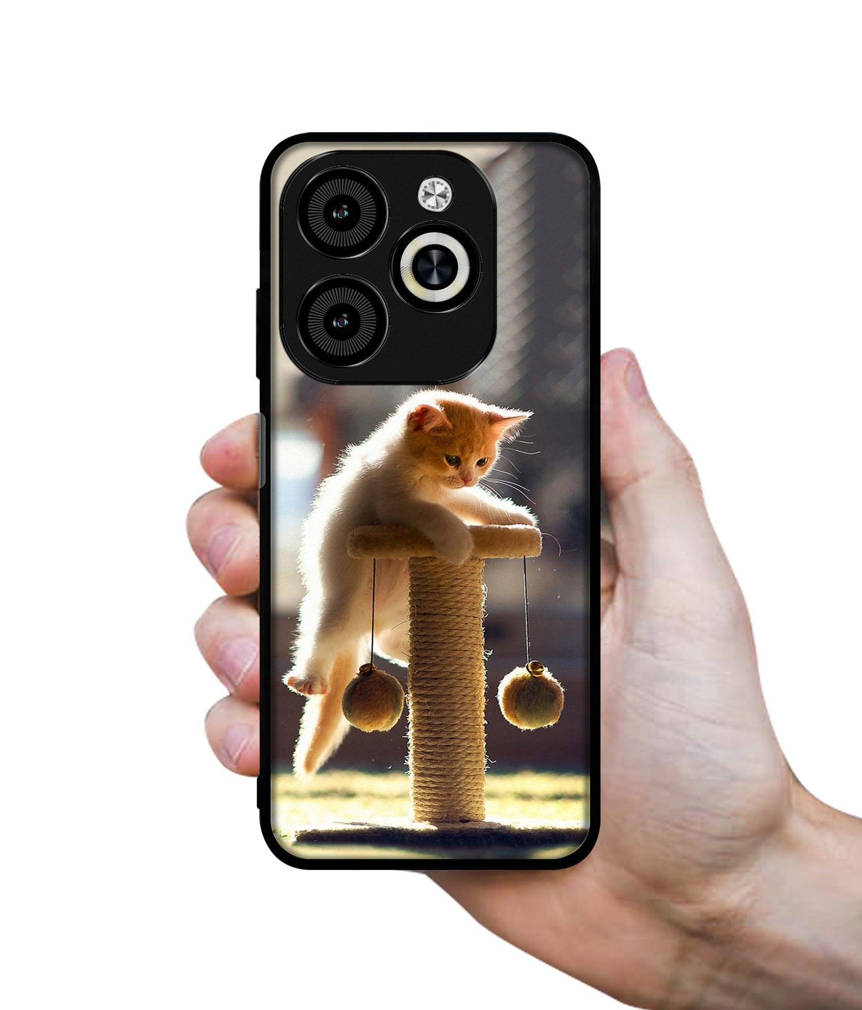 Cat Climbing Designer 2D Printed Back Case Cover for Infinix Smart 8 / Smart 8 HD / Spark 20 / 20C / Itel P55 4G