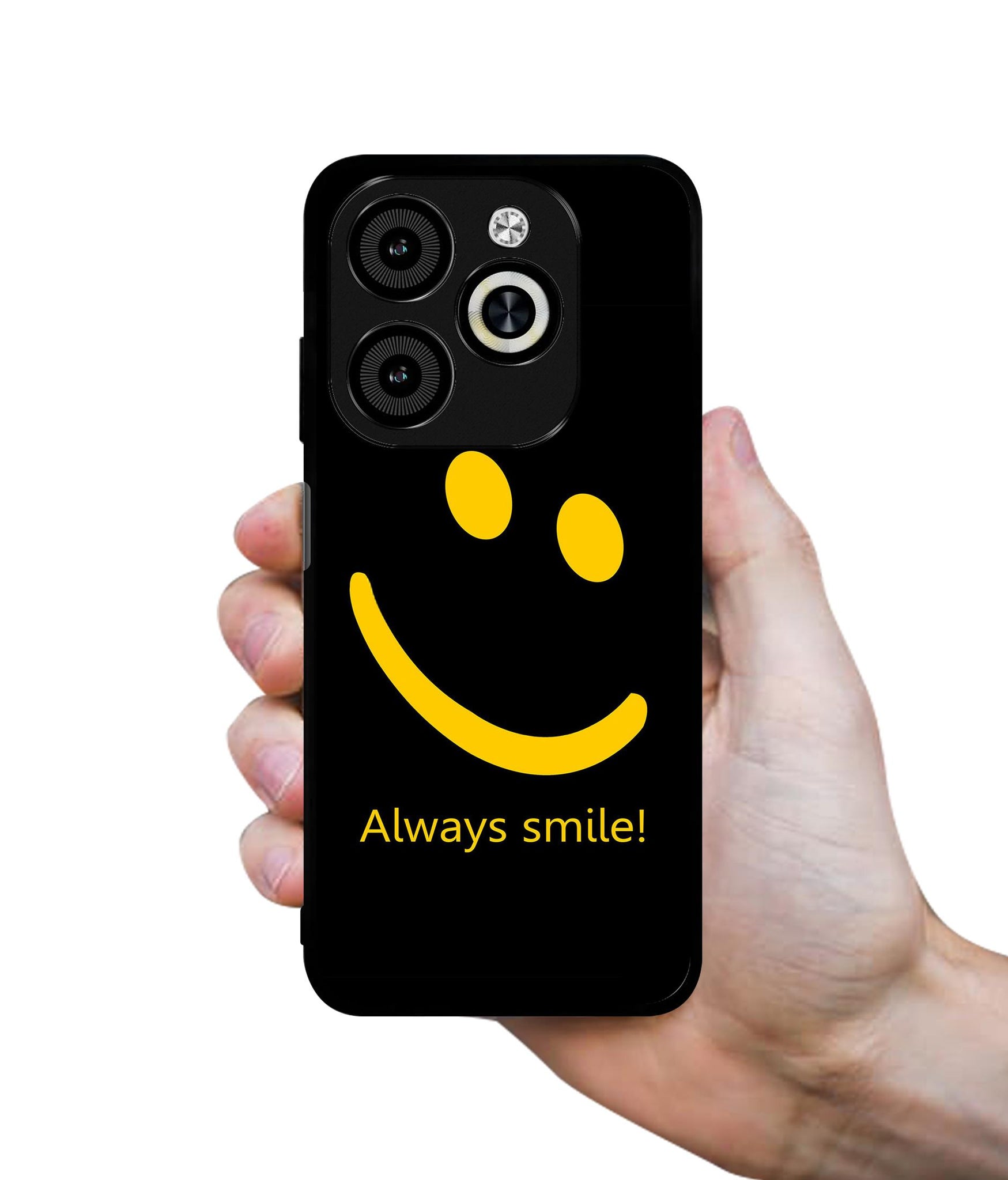 Always Smile Quote Designer 2D Printed Back Case Cover for Infinix Smart 8 / Smart 8 HD / Spark 20 / 20C / Itel P55 4G