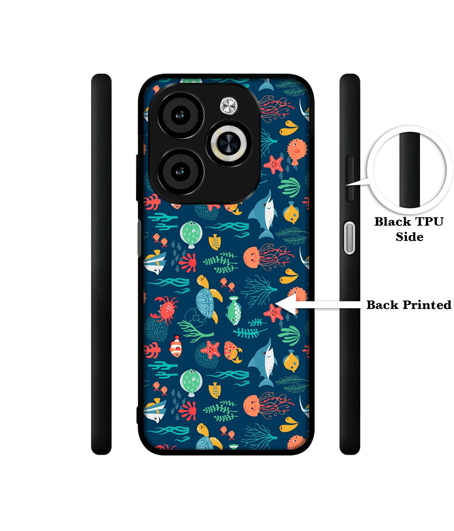 Aquarium Texture Designer 2D Printed Back Case Cover for Infinix Smart 8 / Smart 8 HD / Spark 20 / 20C / Itel P55 4G