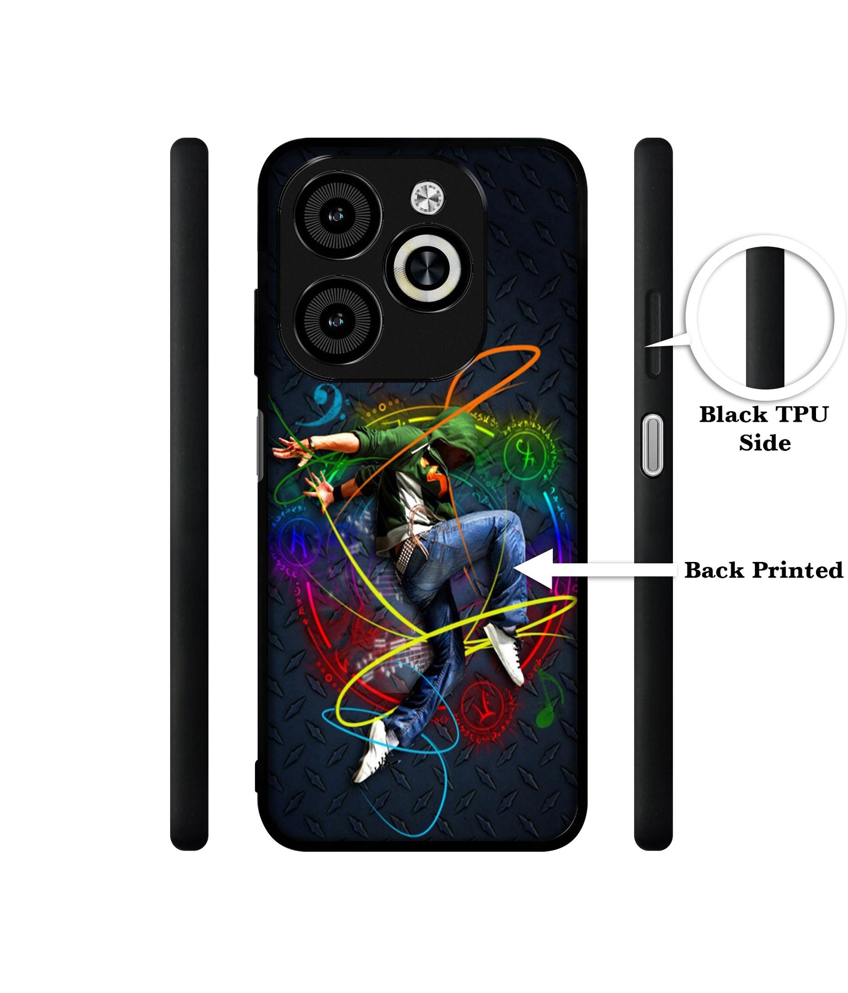 Boy With Music Designer 2D Printed Back Case Cover for Infinix Smart 8 / Smart 8 HD / Spark 20 / 20C / Itel P55 4G