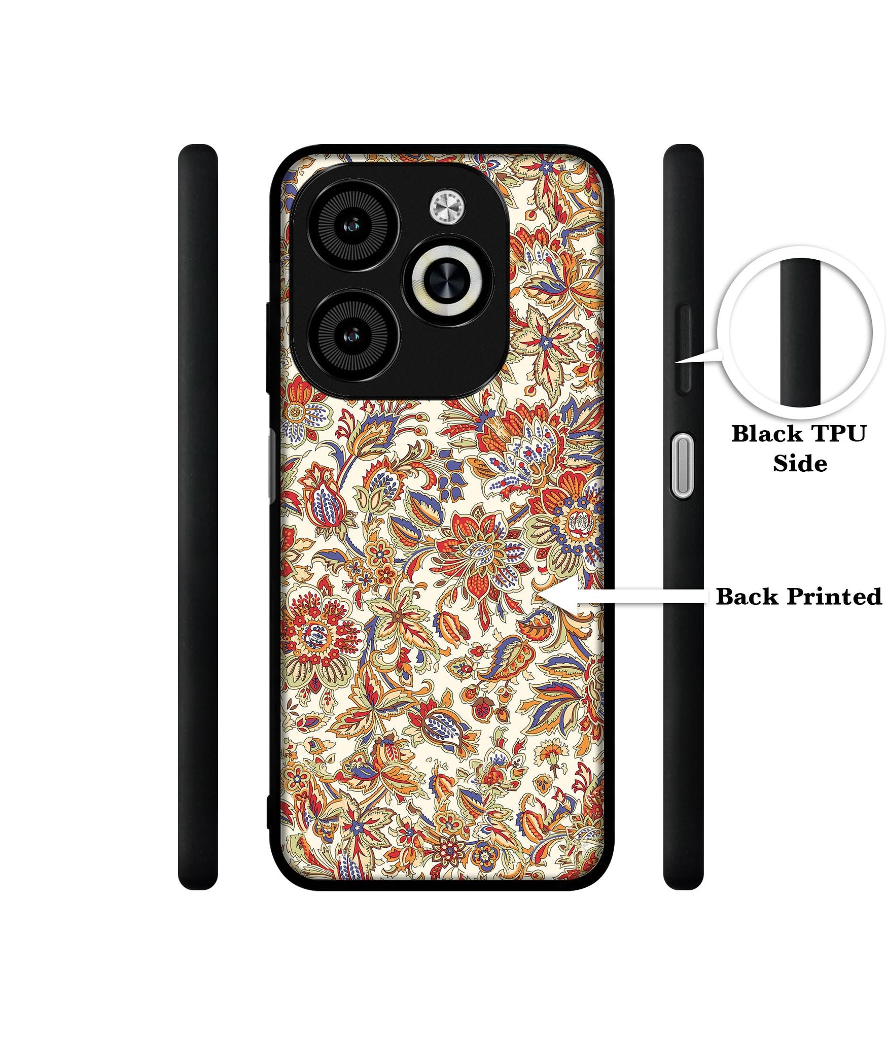 Floral Designer 2D Printed Back Case Cover for Infinix Smart 8 / Smart 8 HD / Spark 20 / 20C / Itel P55 4G