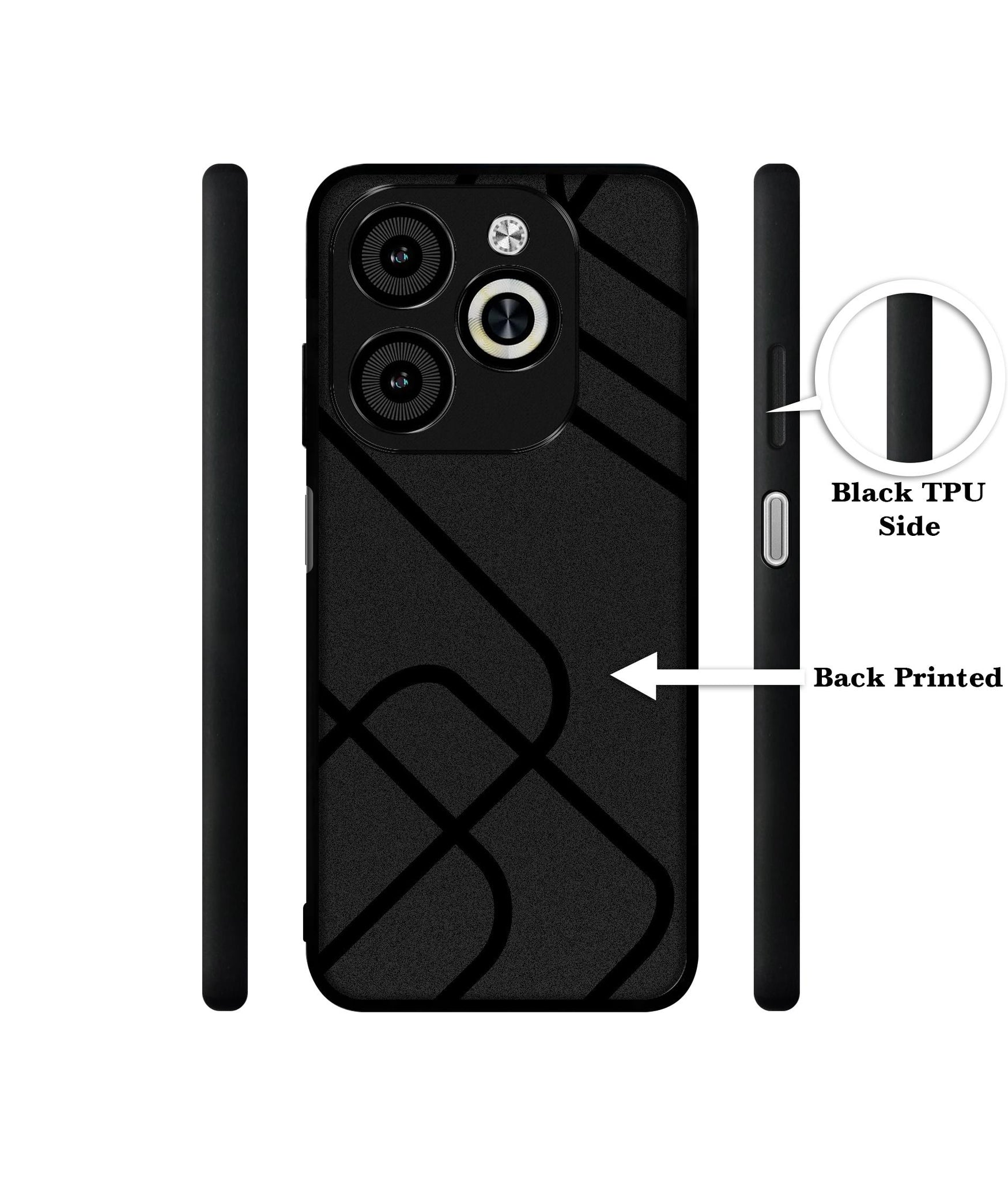 Zig-Zag Black Line Designer 2D Printed Back Case Cover for Infinix Smart 8 / Smart 8 HD / Spark 20 / 20C / Itel P55 4G