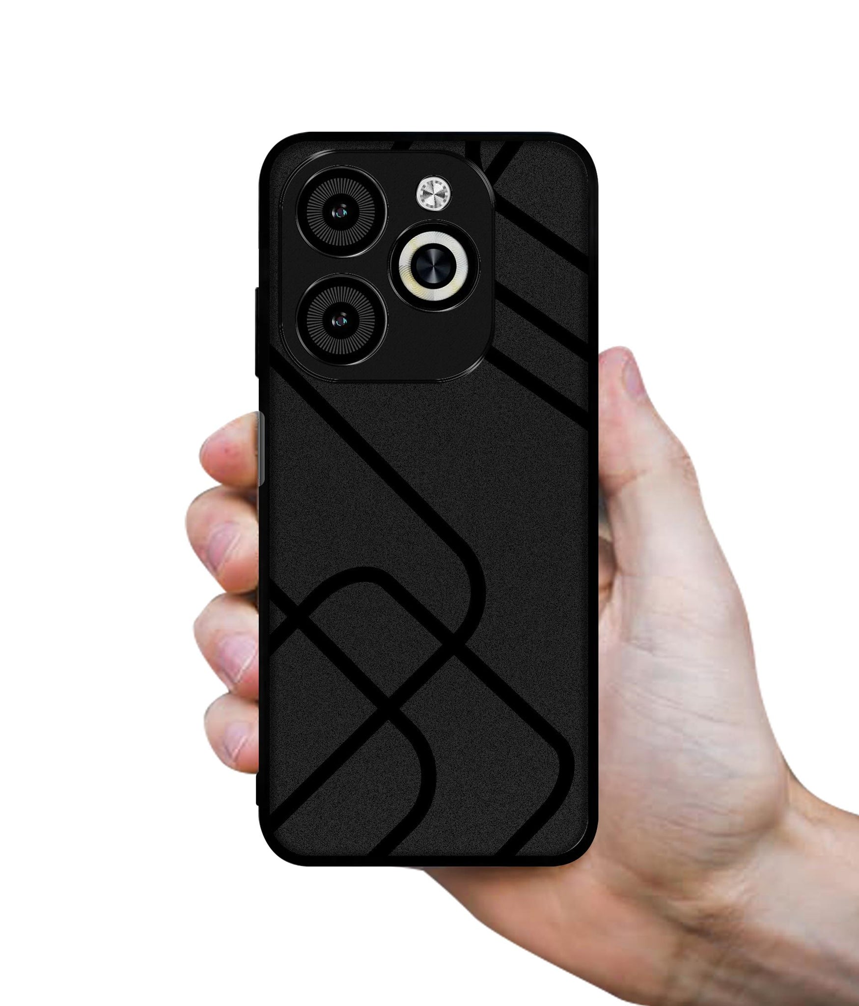 Zig-Zag Black Line Designer 2D Printed Back Case Cover for Infinix Smart 8 / Smart 8 HD / Spark 20 / 20C / Itel P55 4G