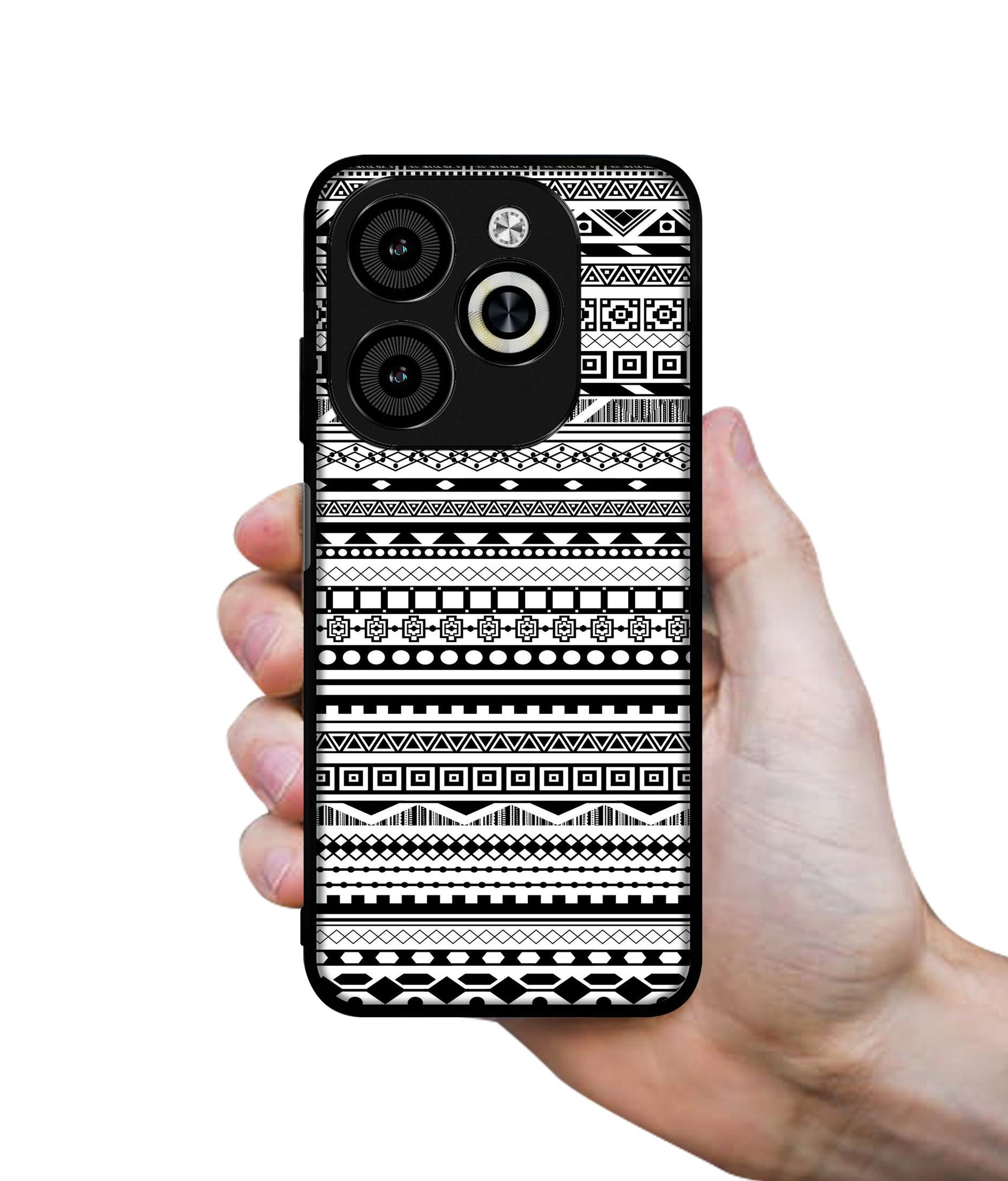 Black & White Patterns Designer 2D Printed Back Case Cover for Infinix Smart 8 / Smart 8 HD / Spark 20 / 20C / Itel P55 4G