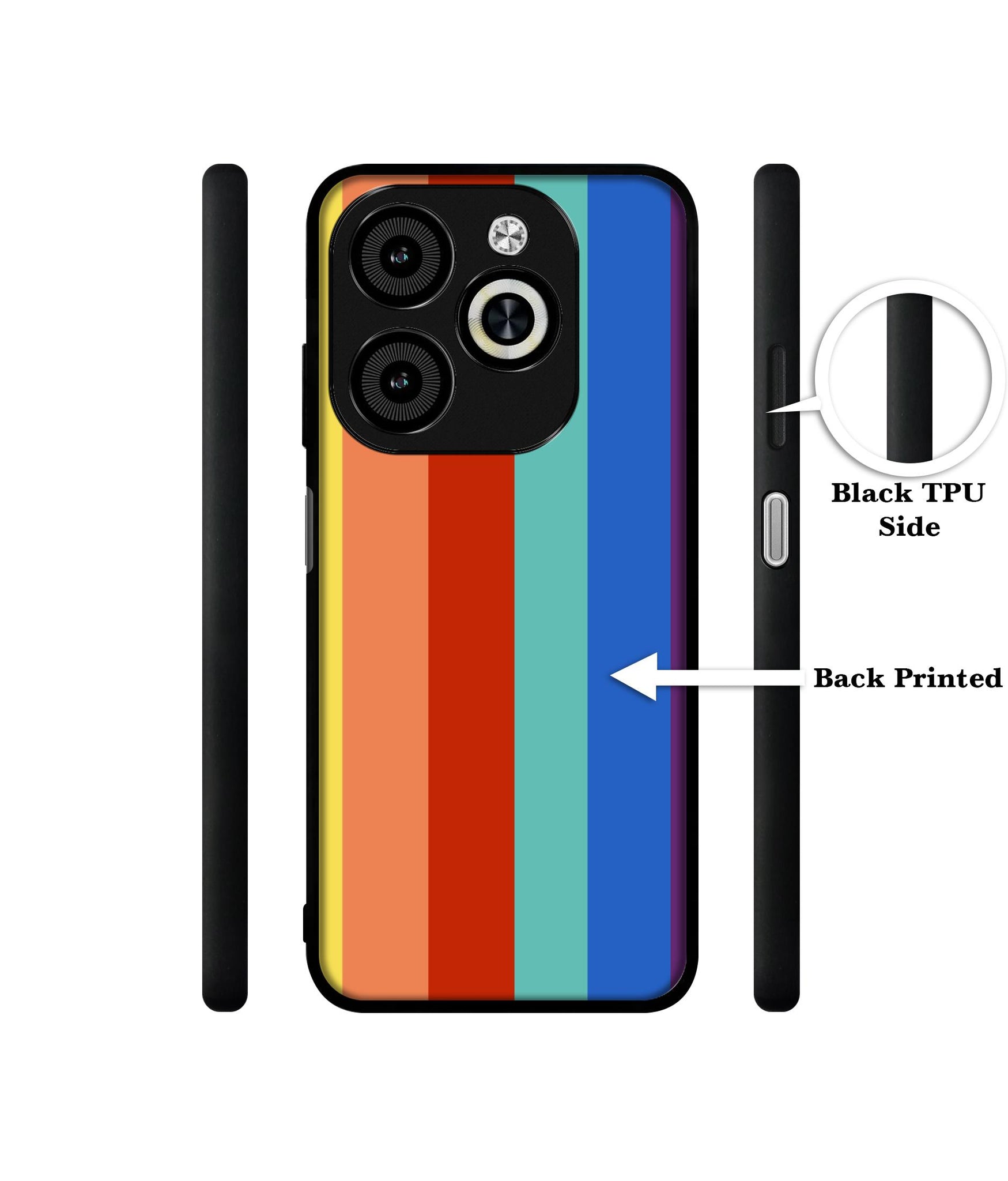 Rainbow Colors Designer 2D Printed Back Case Cover for Infinix Smart 8 / Smart 8 HD / Spark 20 / 20C / Itel P55 4G