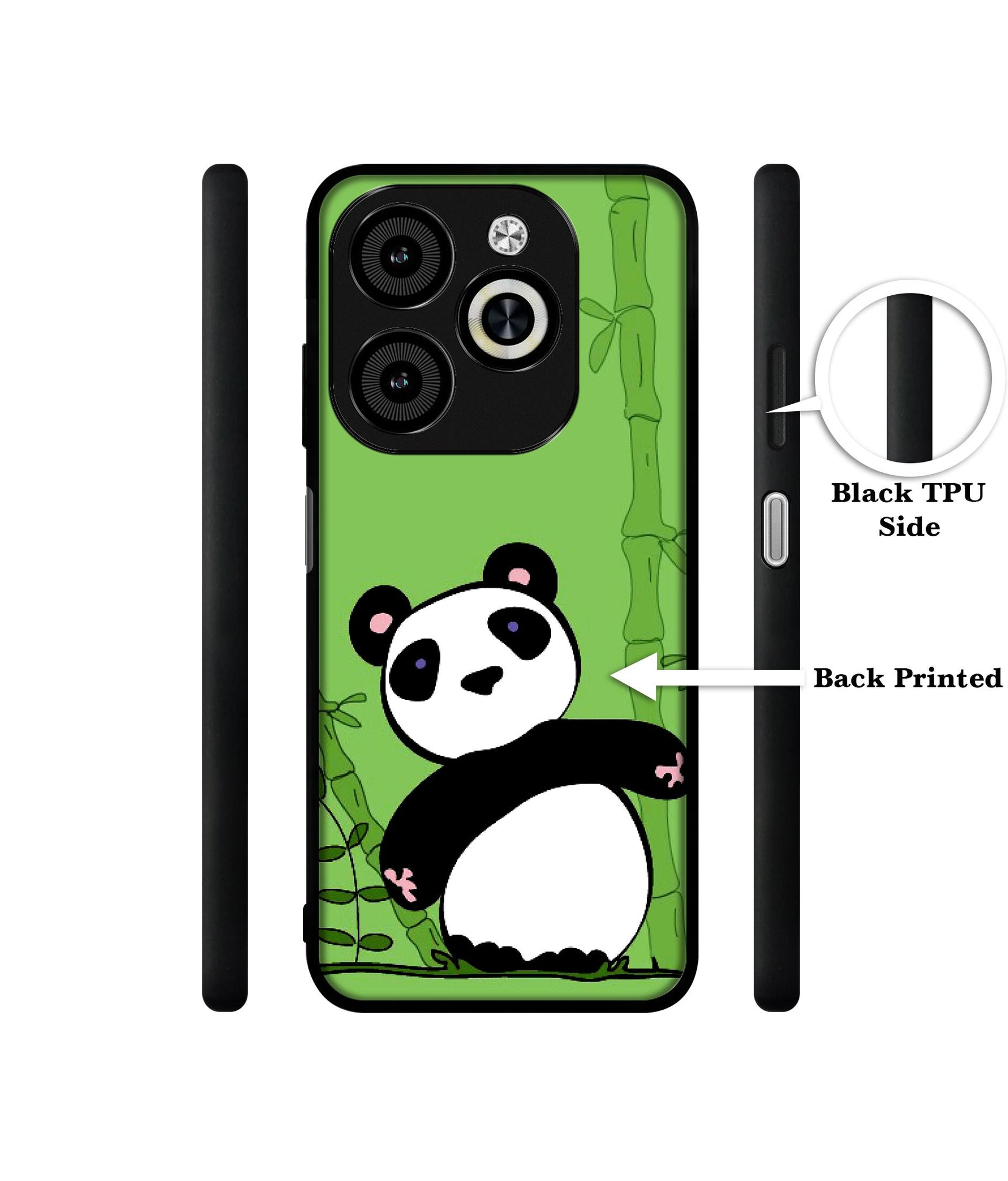 Panda with Bamboo Designer 2D Printed Back Case Cover for Infinix Smart 8 / Smart 8 HD / Spark 20 / 20C / Itel P55 4G