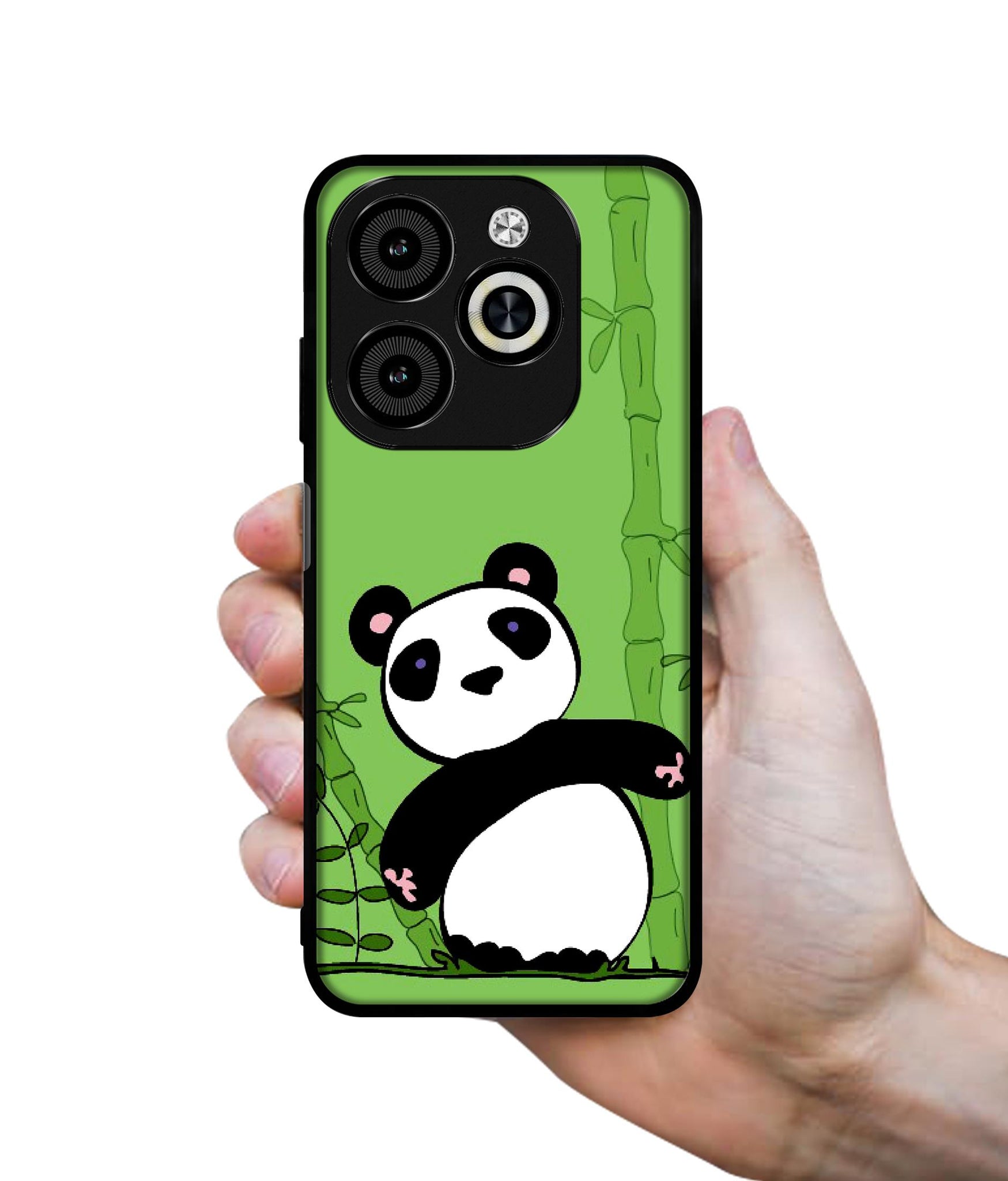 Panda with Bamboo Designer 2D Printed Back Case Cover for Infinix Smart 8 / Smart 8 HD / Spark 20 / 20C / Itel P55 4G