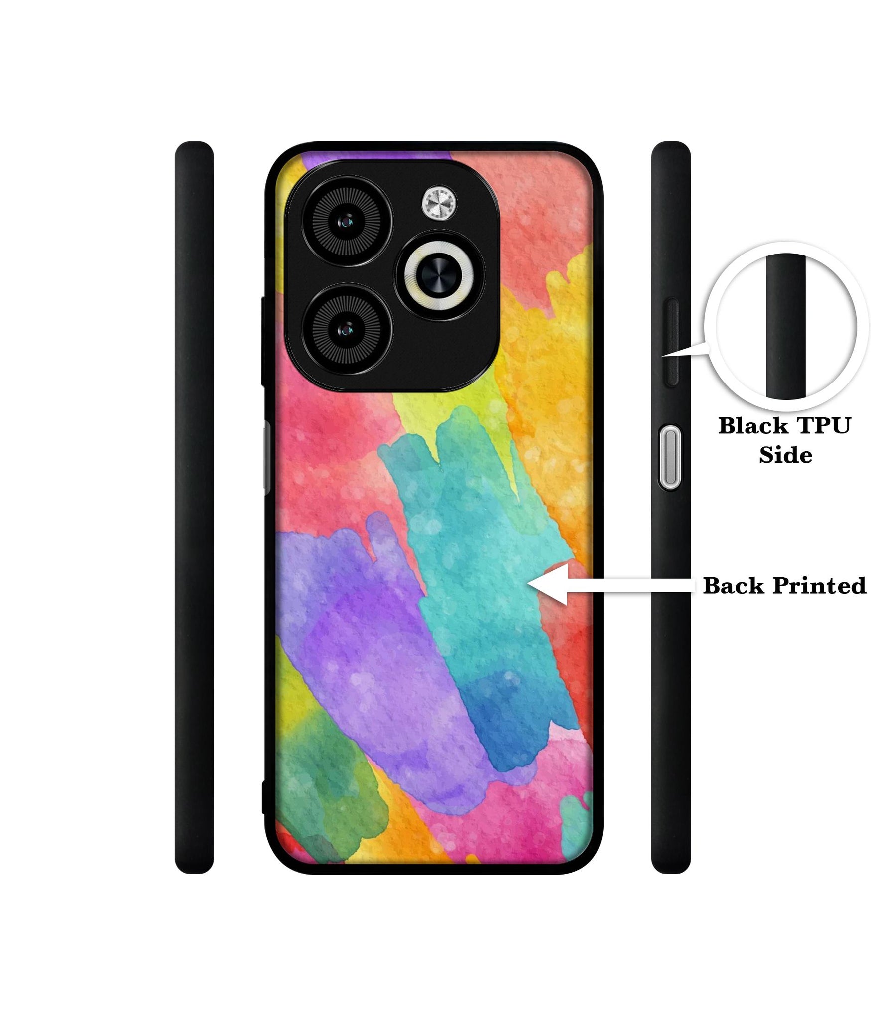 Water Paint Colorful Abstract Designer 2D Printed Back Case Cover for Infinix Smart 8 / Smart 8 HD / Spark 20 / 20C / Itel P55 4G