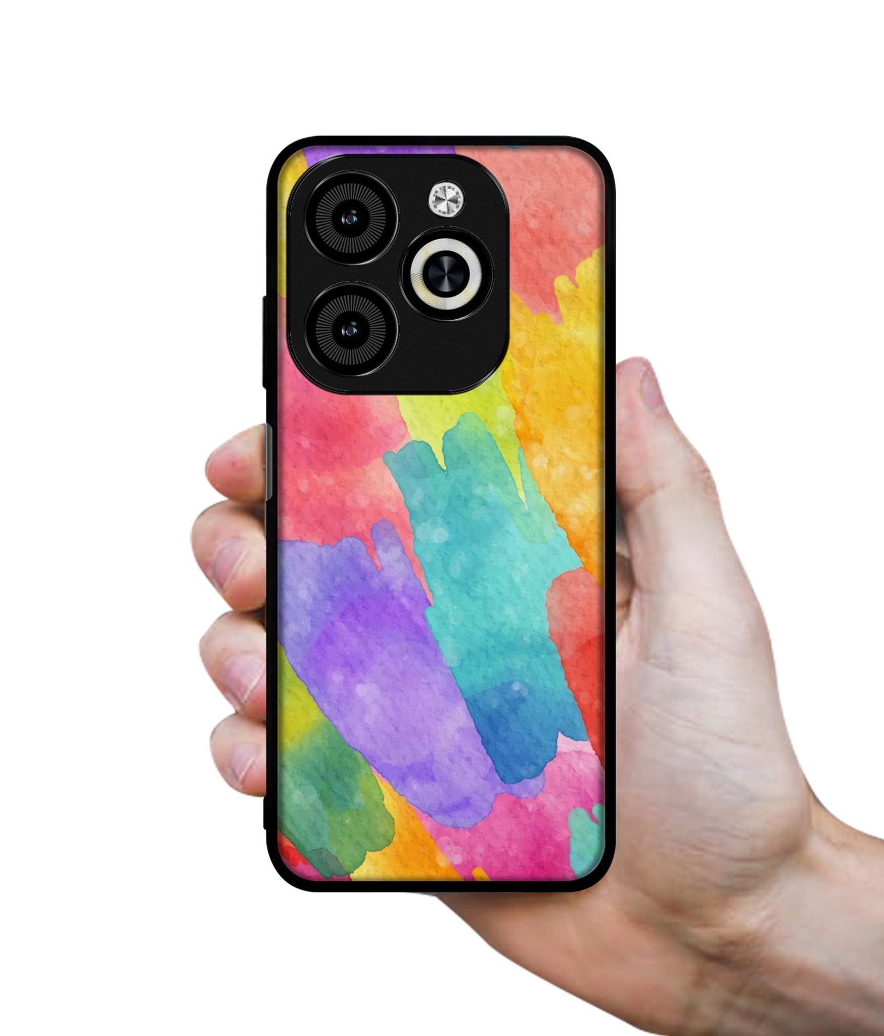 Water Paint Colorful Abstract Designer 2D Printed Back Case Cover for Infinix Smart 8 / Smart 8 HD / Spark 20 / 20C / Itel P55 4G