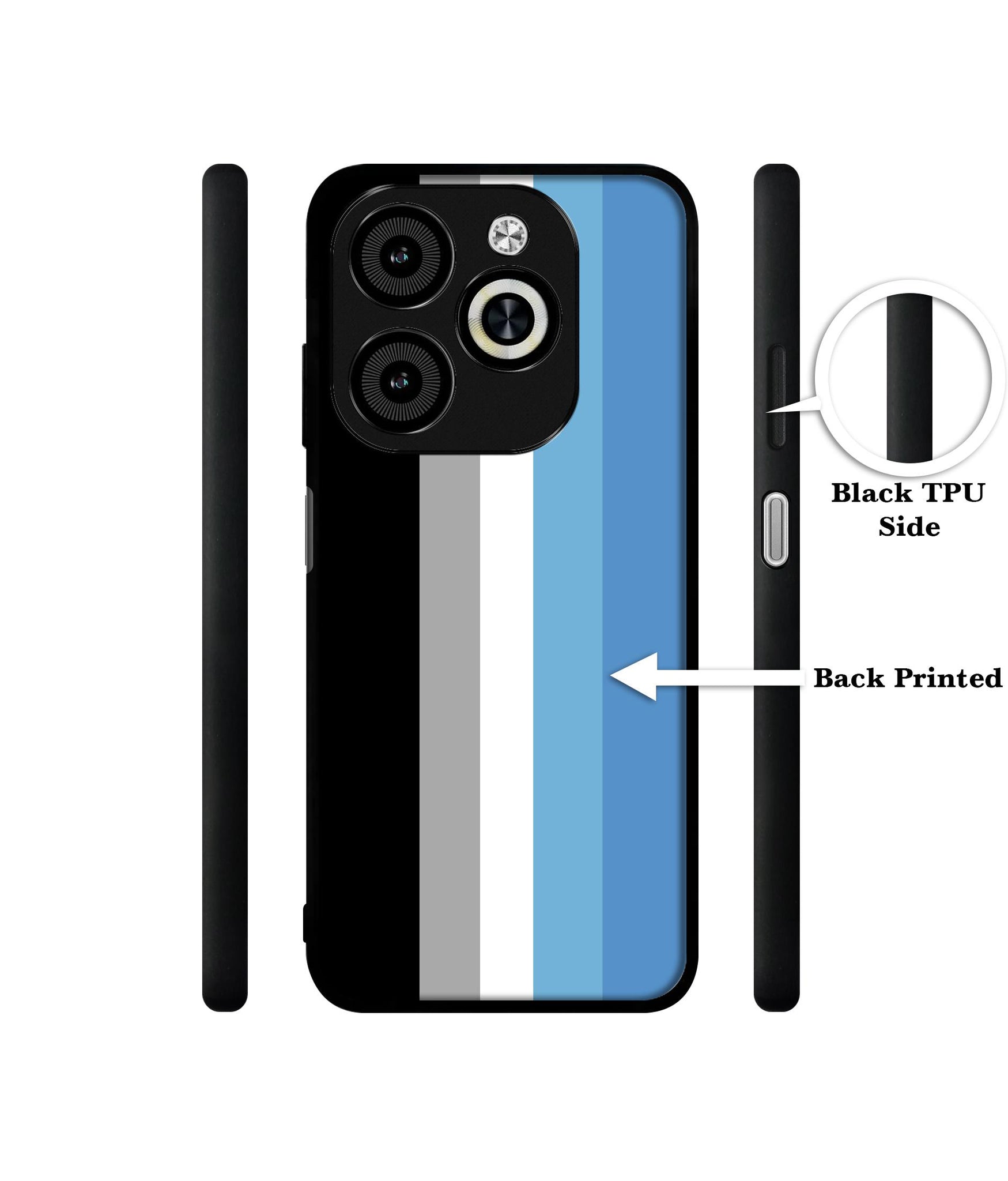 White and Blue Lines Designer 2D Printed Back Case Cover for Infinix Smart 8 / Smart 8 HD / Spark 20 / 20C / Itel P55 4G