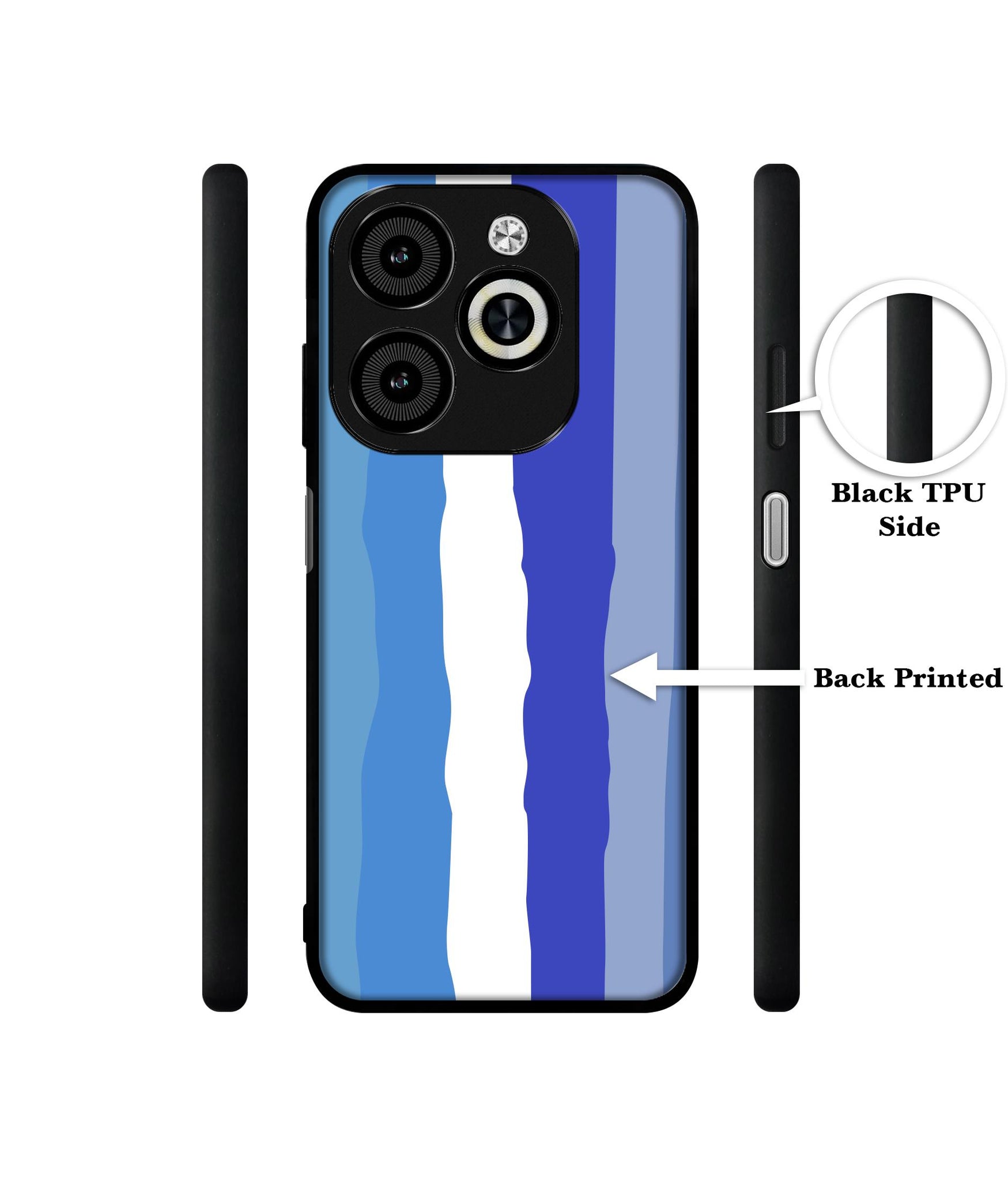 Blue Stripes Rainbow Designer 2D Printed Back Case Cover for Infinix Smart 8 / Smart 8 HD / Spark 20 / 20C / Itel P55 4G