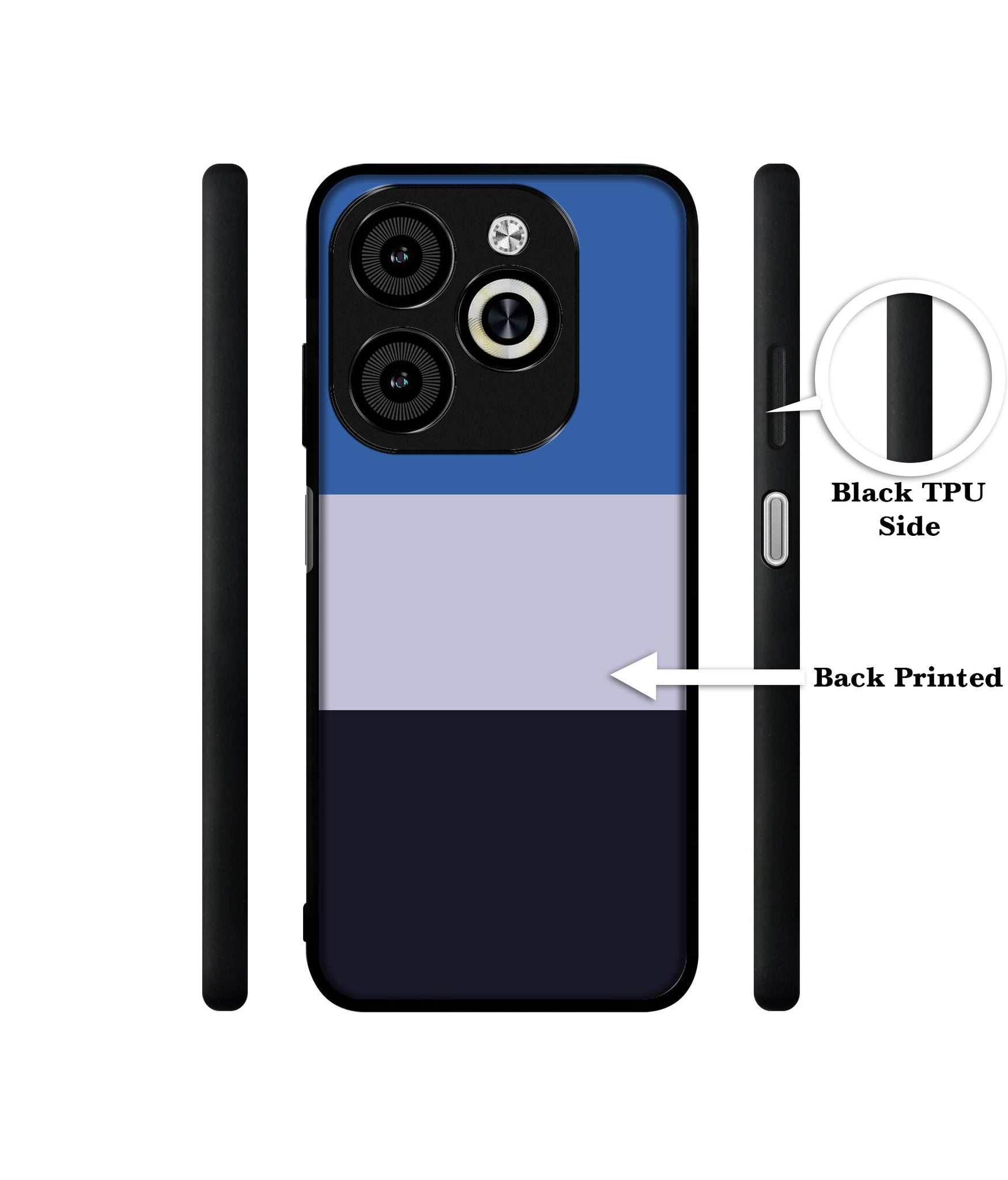Three Color Stripes Designer 2D Printed Back Case Cover for Infinix Smart 8 / Smart 8 HD / Spark 20 / 20C / Itel P55 4G