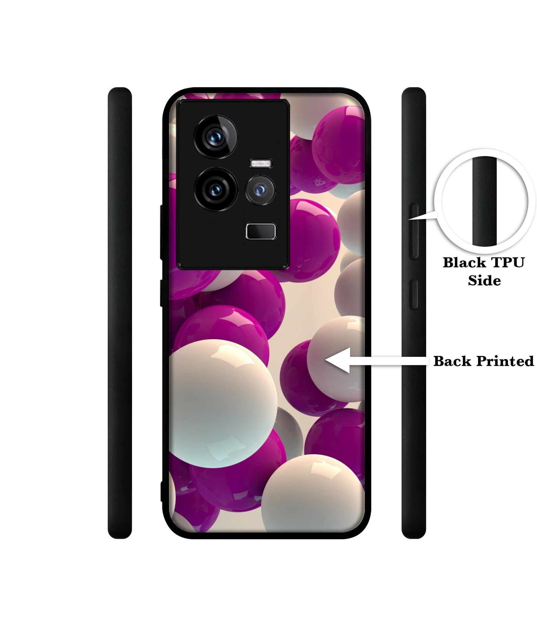 3D Balloons Designer 2D Printed Back Case Cover for iQOO 11 5G