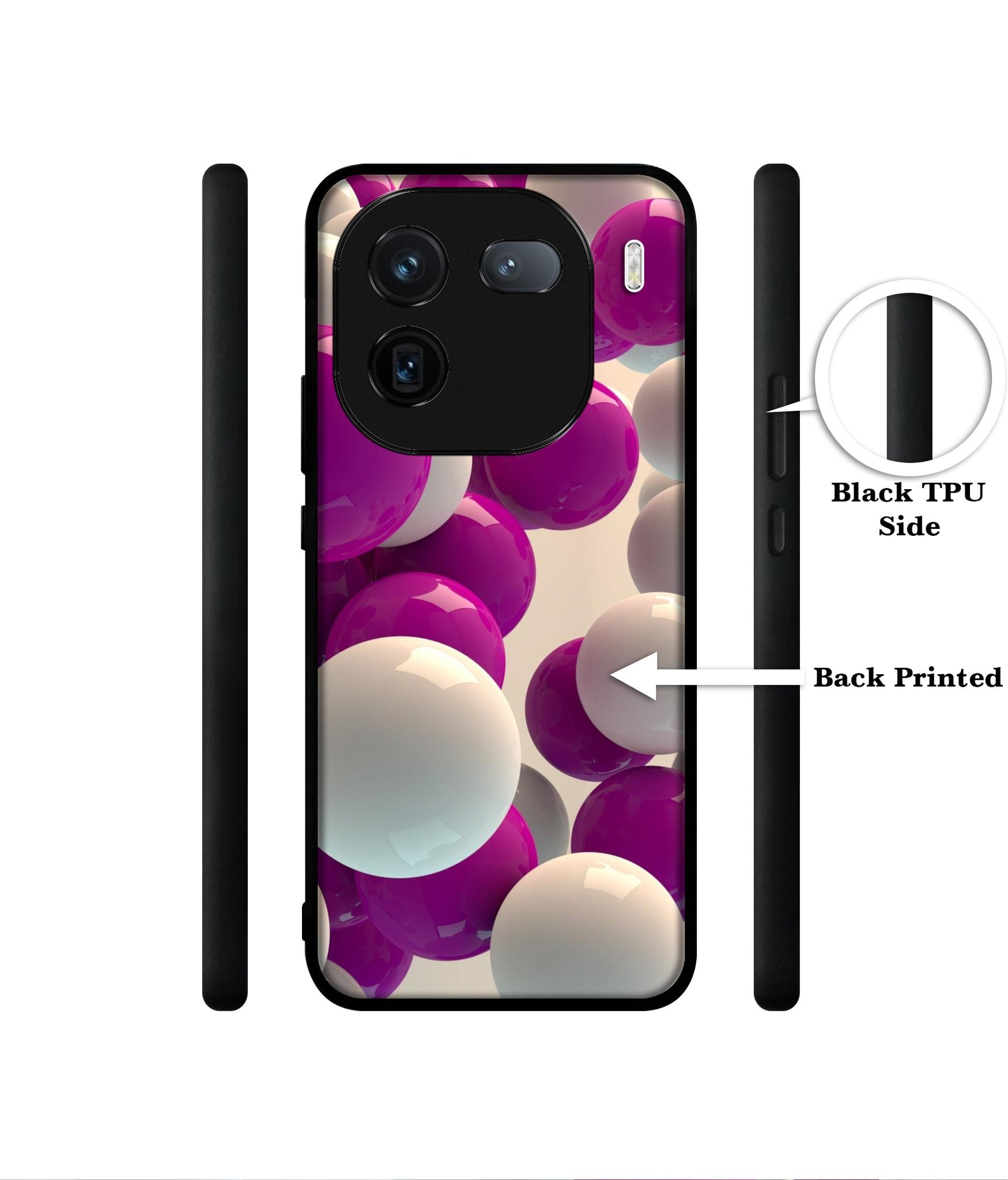 3D Balloons Designer 2D Printed Back Case Cover for iQOO 12 5G