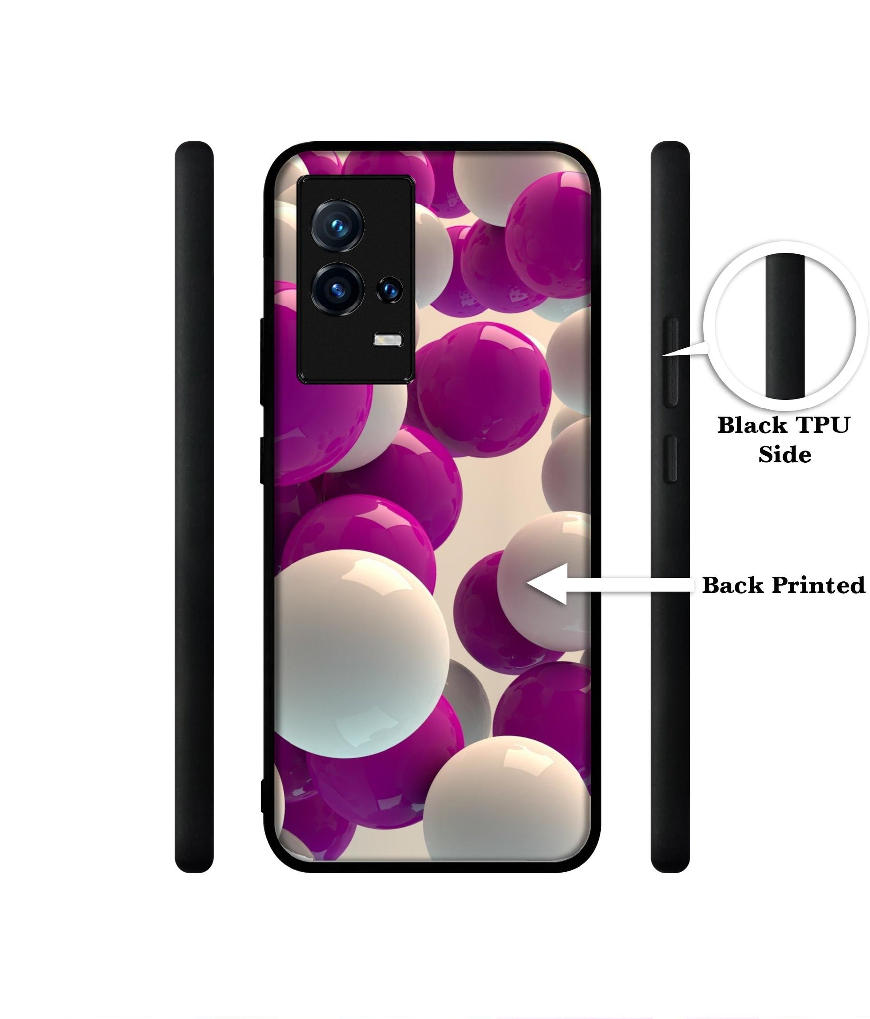 3D Balloons Designer 2D Printed Back Case Cover for iQOO 9 5G