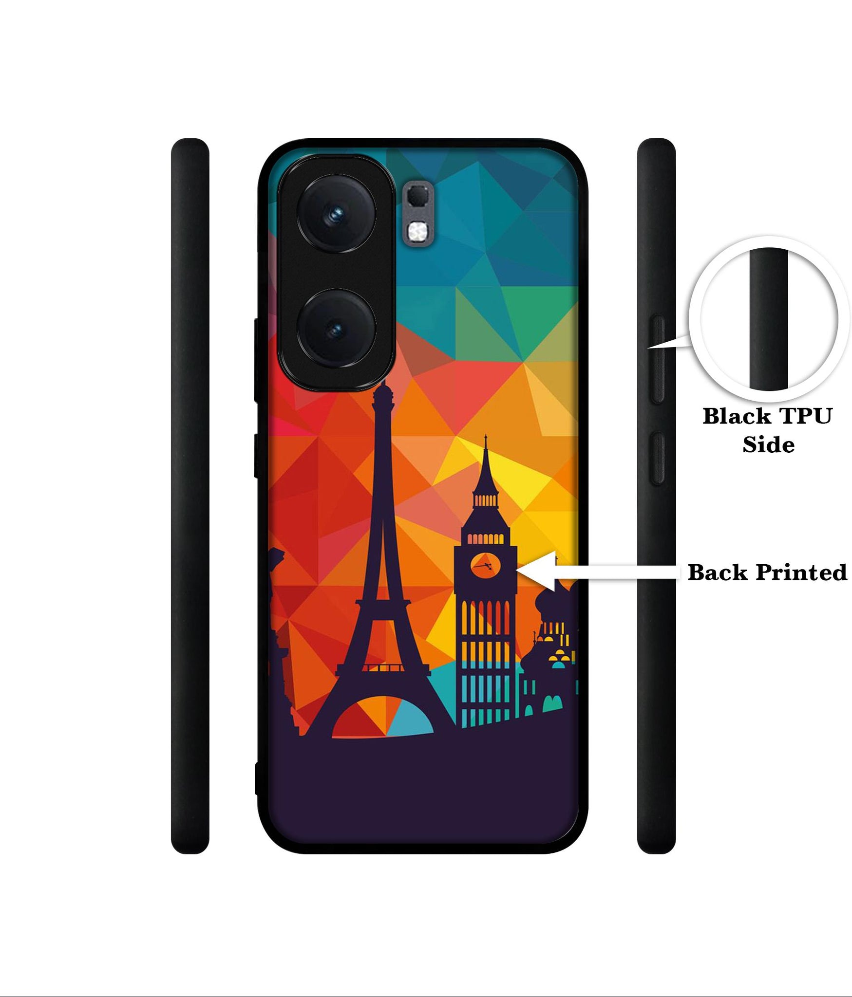 Colored Paris Designer 2D Printed Back Case Cover for iQOO Neo 9 5G / Neo 9 Pro 5G