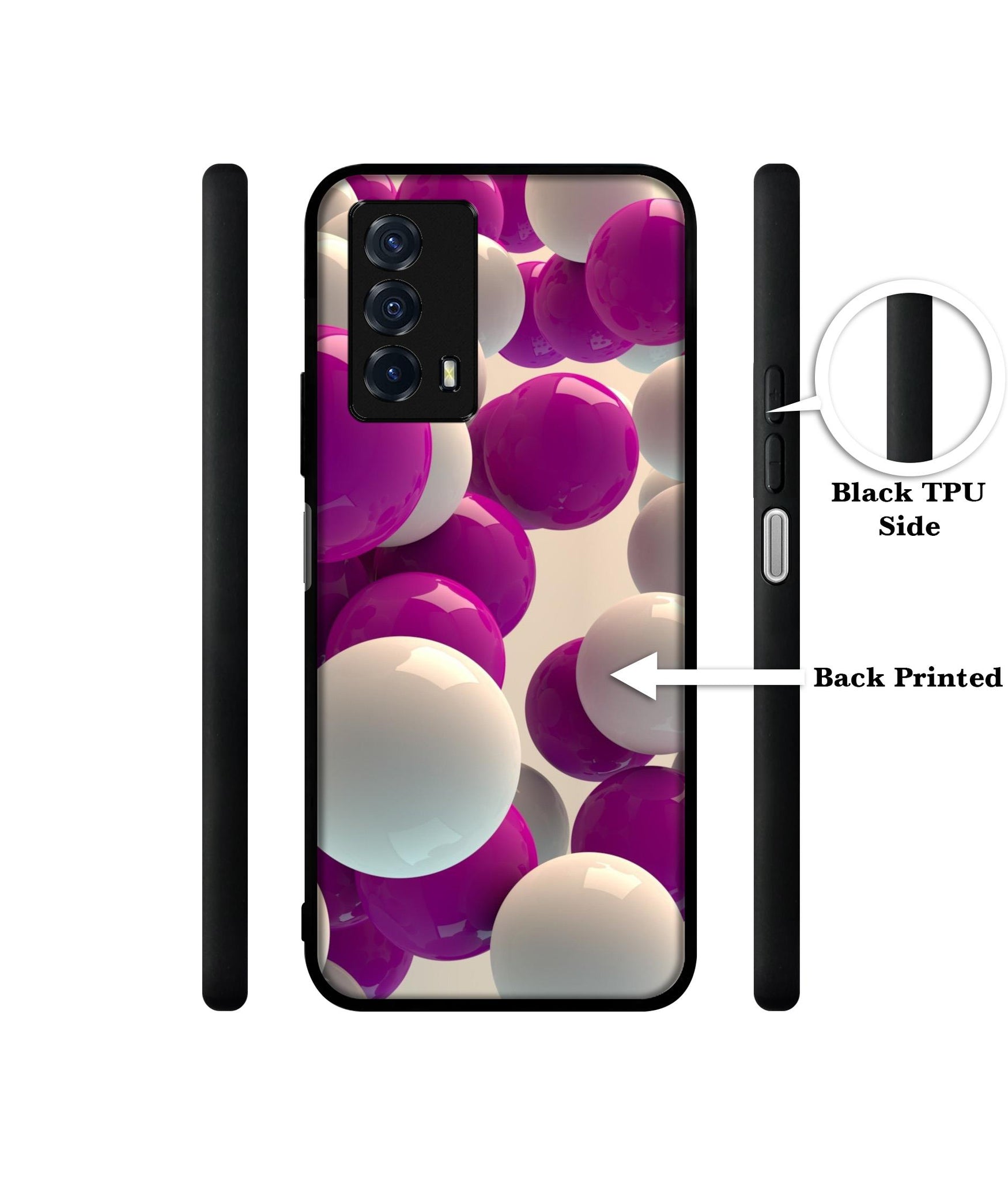 3D Balloons Designer 2D Printed Back Case Cover for iQOO Z5 5G