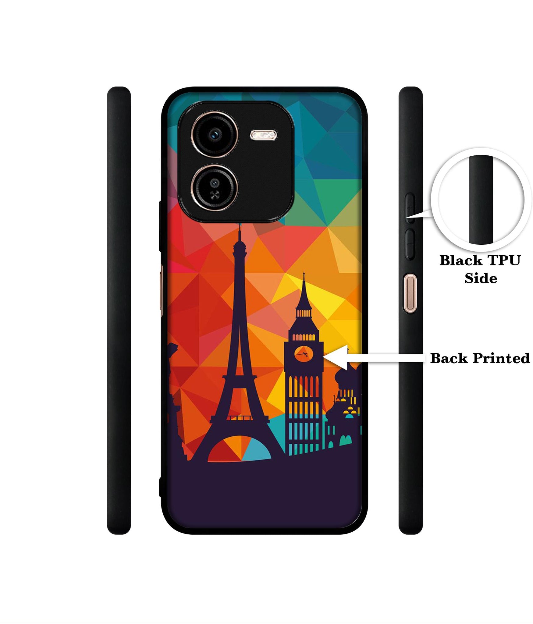 Colored Paris Designer 2D Printed Back Case Cover for iQOO Z9x 5G / Vivo Y37 Pro 5G