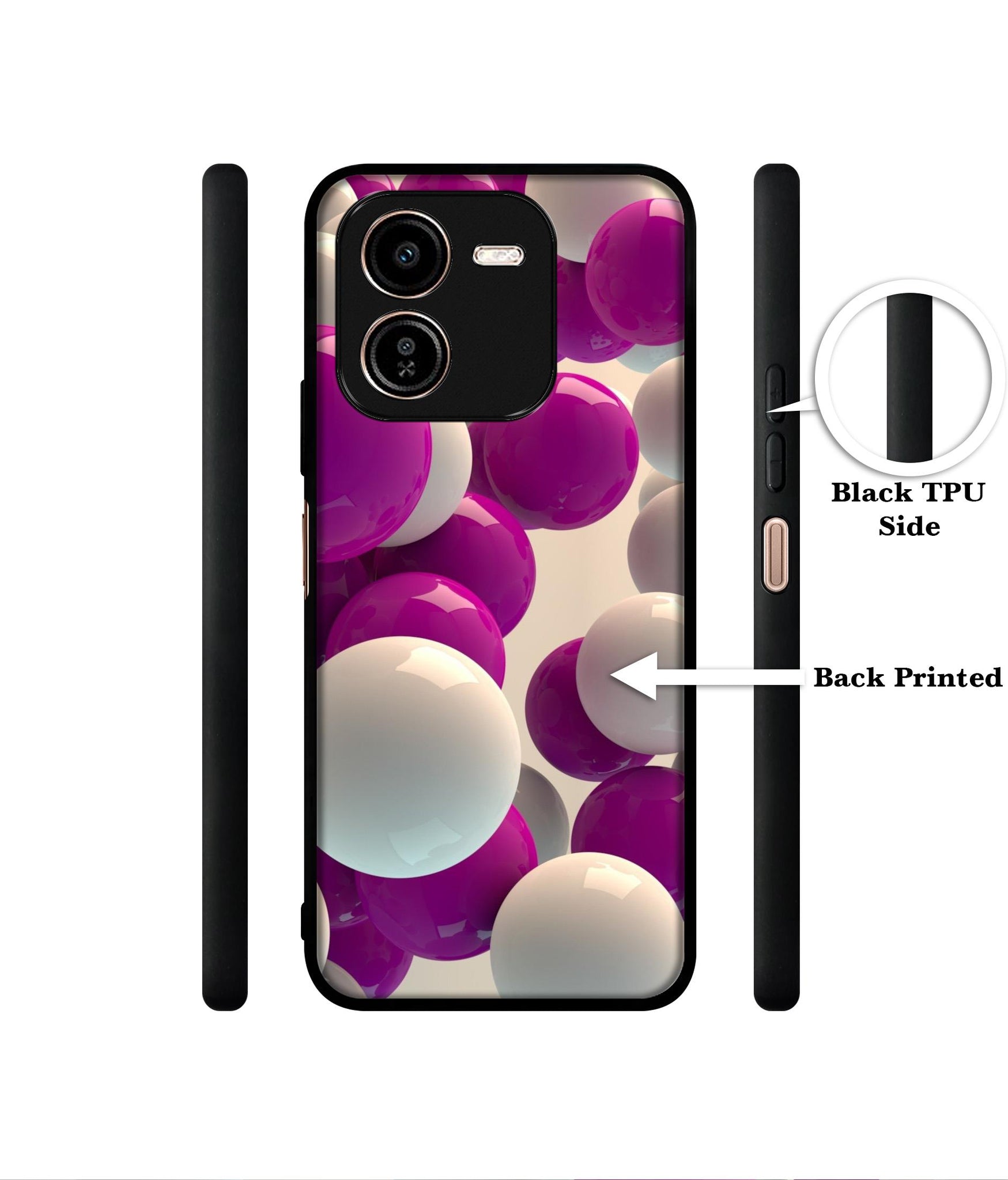 3D Balloons Designer 2D Printed Back Case Cover for iQOO Z9x 5G / Vivo Y37 Pro 5G