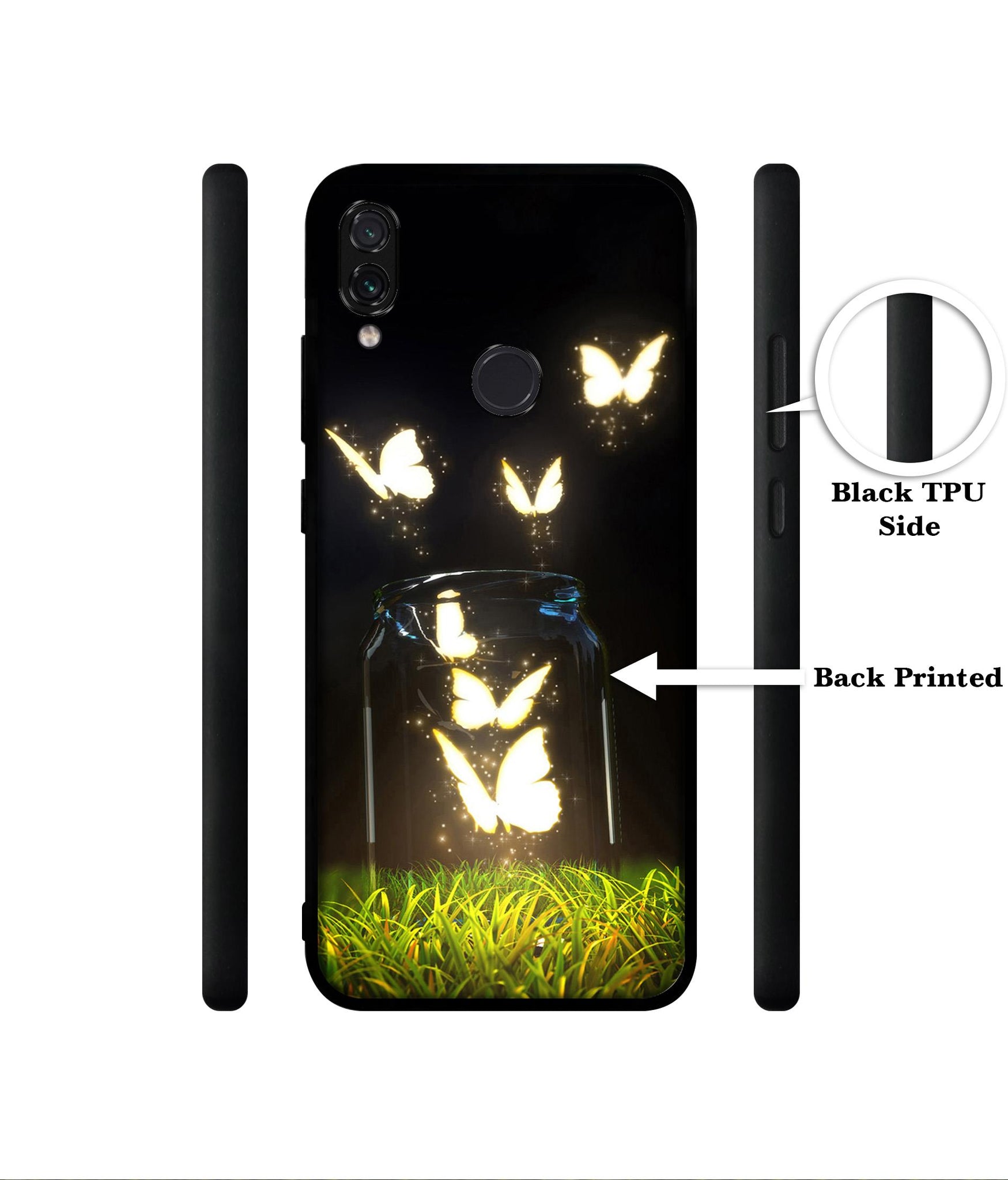 Butterfly Designer 2D Printed Back Case Cover for Mi Redmi Note 7 4G / Note 7 Pro 4G / Note 7S 4G