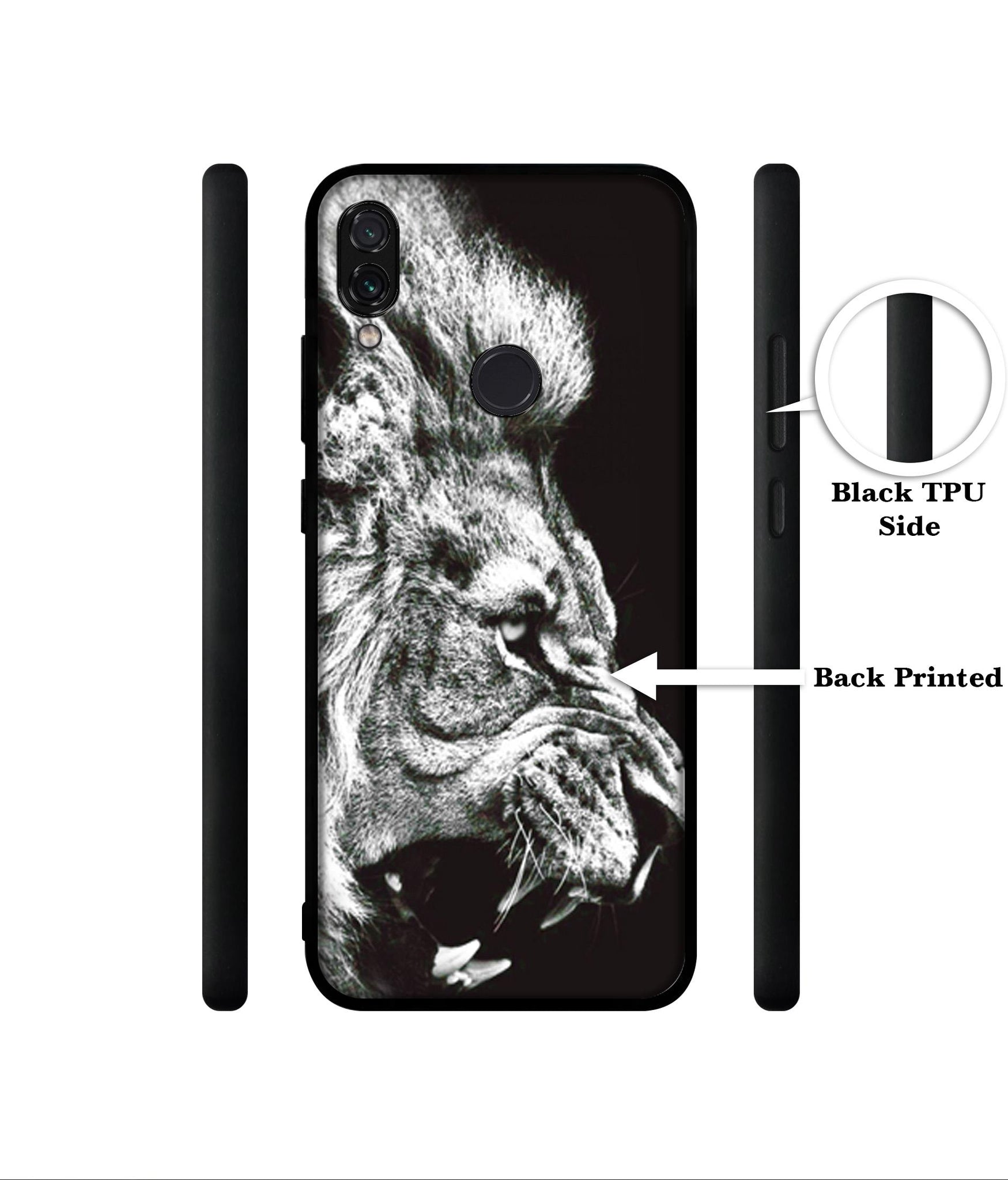 Angry Lion Designer 2D Printed Back Case Cover for Mi Redmi Note 7 4G / Note 7 Pro 4G / Note 7S 4G