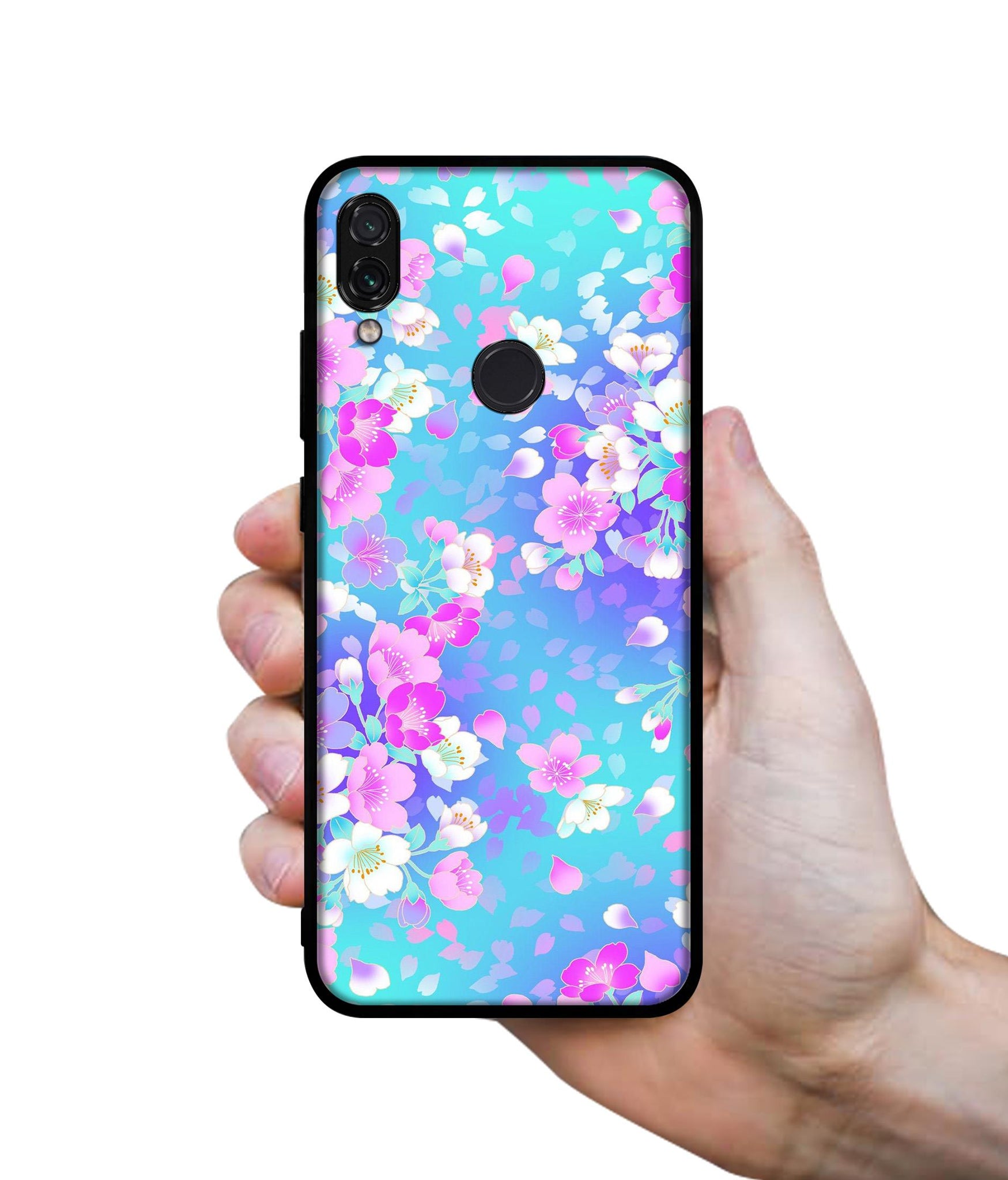Floral Blue Pattern Designer 2D Printed Back Case Cover for Mi Redmi Note 7 4G / Note 7 Pro 4G / Note 7S 4G
