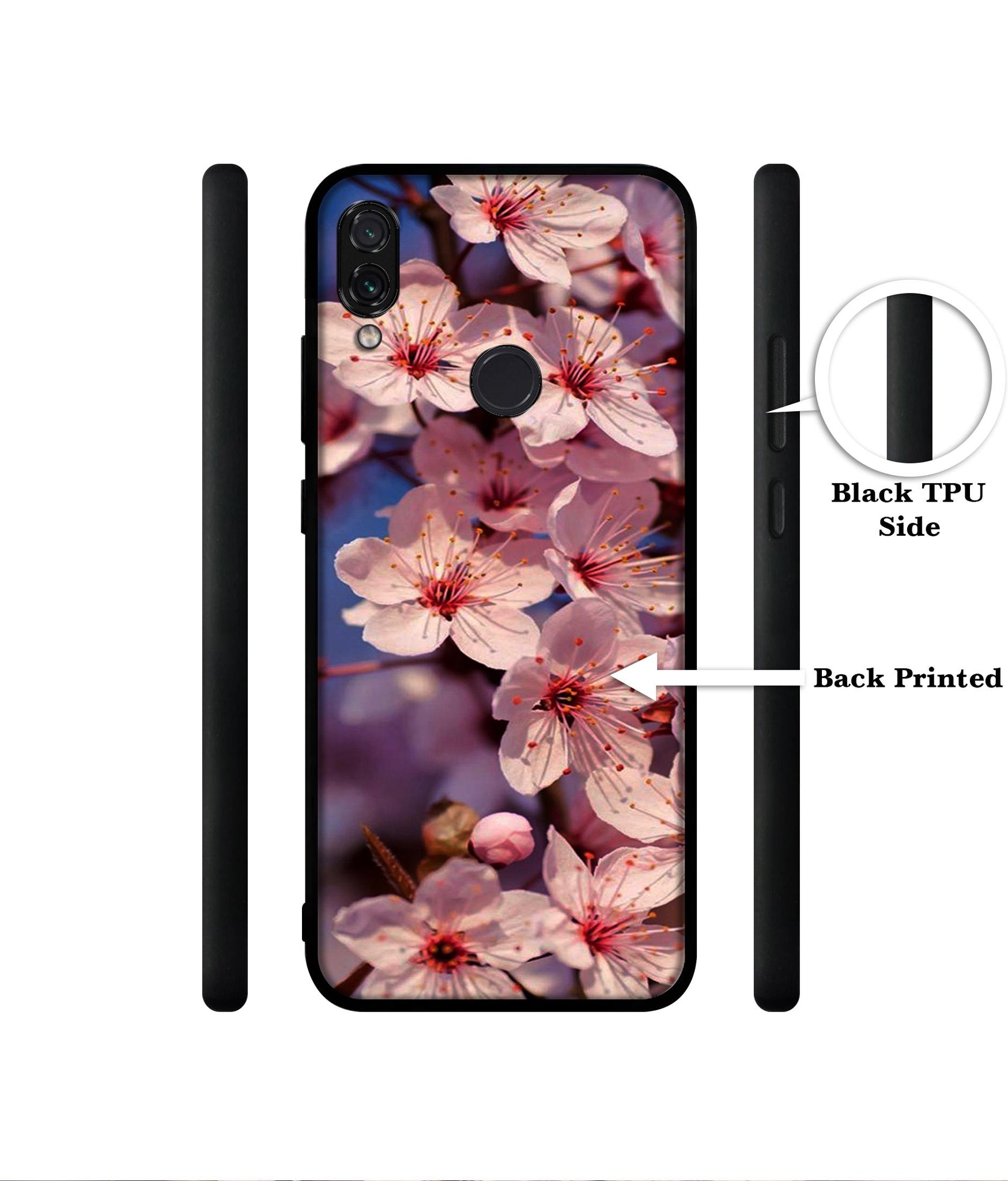 Pink Flowers Pattern Designer 2D Printed Back Case Cover for Mi Redmi Note 7 4G / Note 7 Pro 4G / Note 7S 4G
