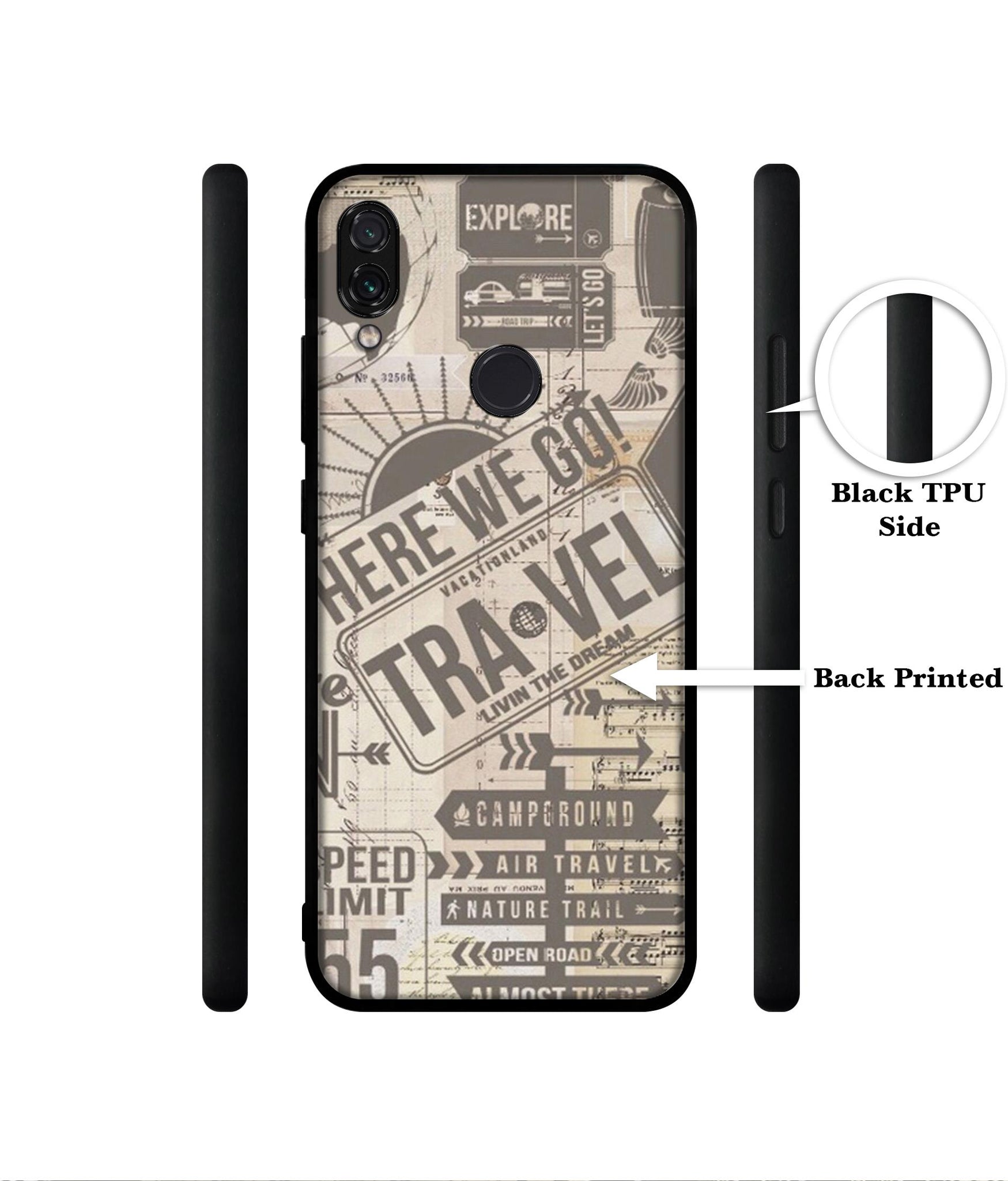 Travel Designer 2D Printed Back Case Cover for Mi Redmi Note 7 4G / Note 7 Pro 4G / Note 7S 4G