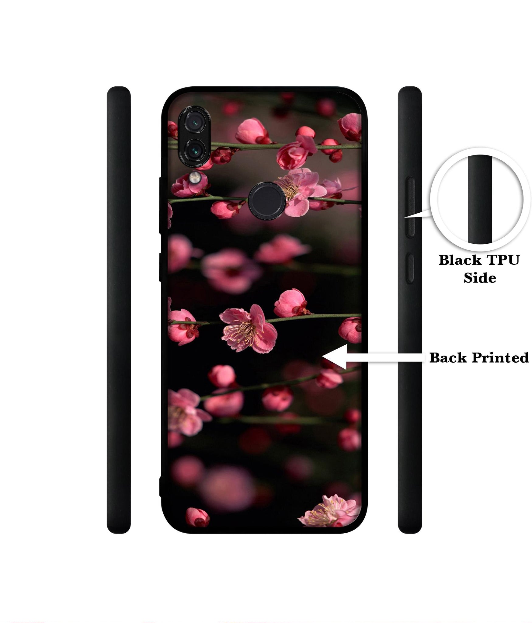 Pink Flowers Designer 2D Printed Back Case Cover for Mi Redmi Note 7 4G / Note 7 Pro 4G / Note 7S 4G