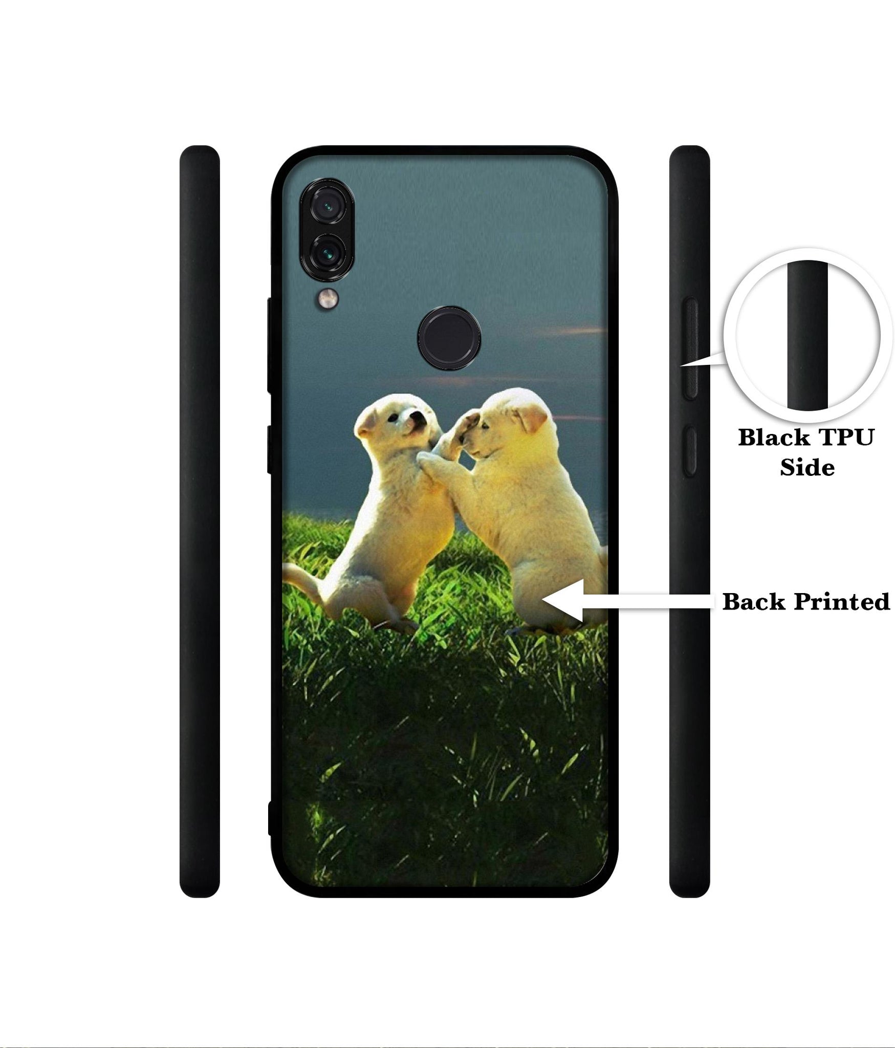 Puppy Couple Sunset Designer 2D Printed Back Case Cover for Mi Redmi Note 7 4G / Note 7 Pro 4G / Note 7S 4G