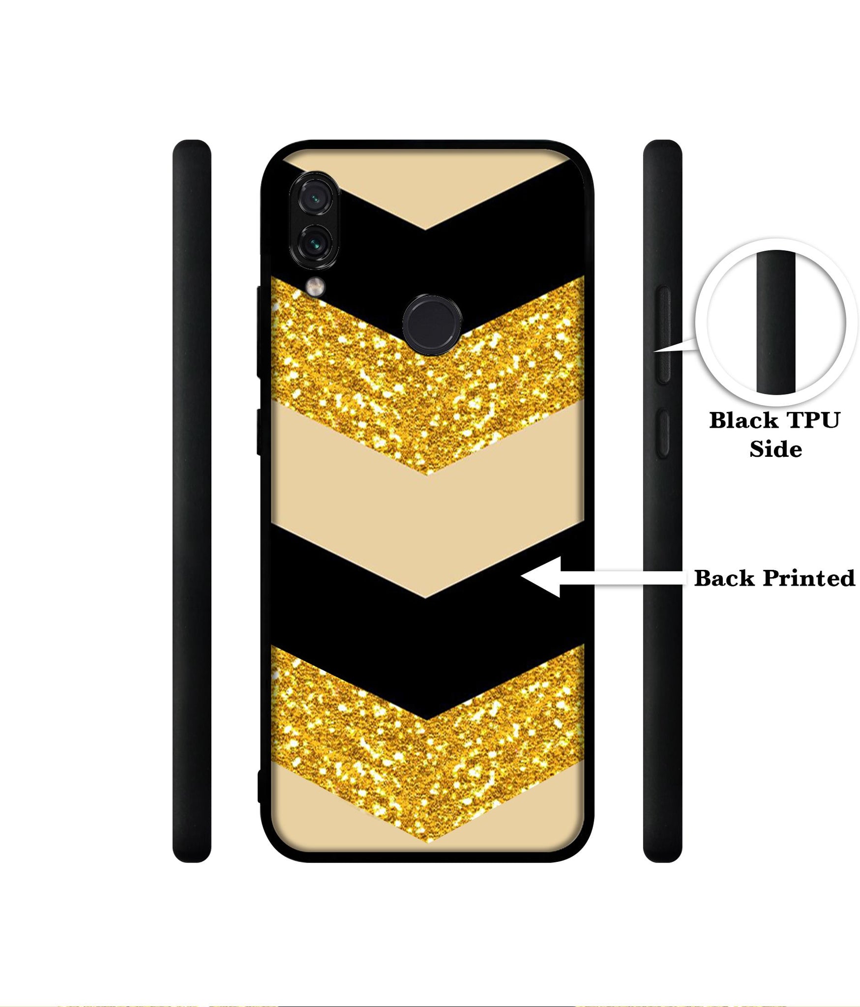 Black & Gold Designer 2D Printed Back Case Cover for Mi Redmi Note 7 4G / Note 7 Pro 4G / Note 7S 4G