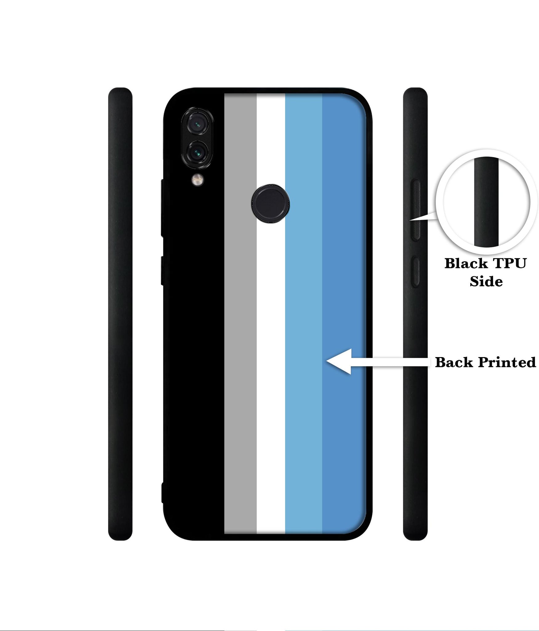 White and Blue Lines Designer 2D Printed Back Case Cover for Mi Redmi Note 7 4G / Note 7 Pro 4G / Note 7S 4G