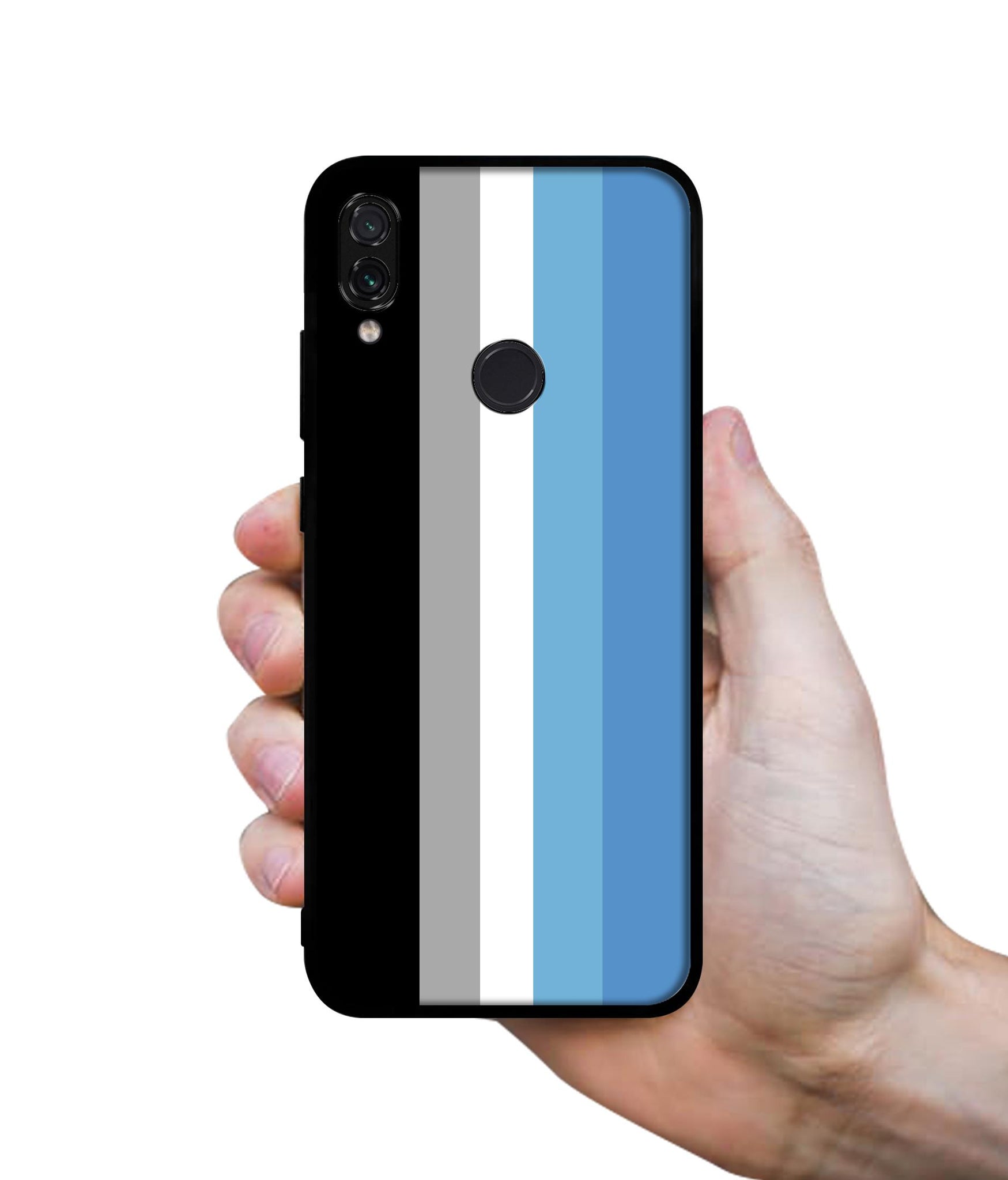 White and Blue Lines Designer 2D Printed Back Case Cover for Mi Redmi Note 7 4G / Note 7 Pro 4G / Note 7S 4G